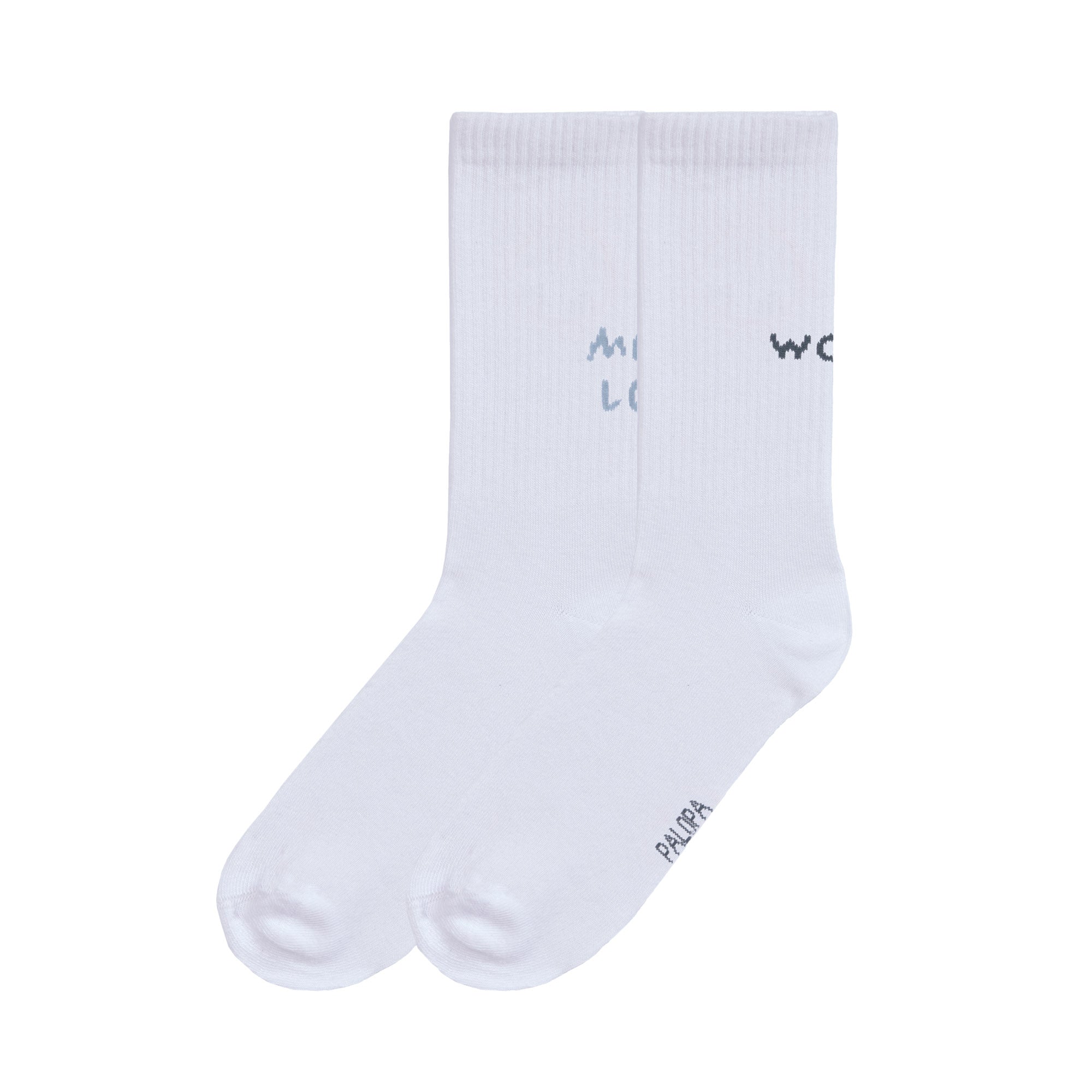 PALOPA Tennis Socken GOTS Lettering Blue / Grey Tennis Socken mit Hundemotiv