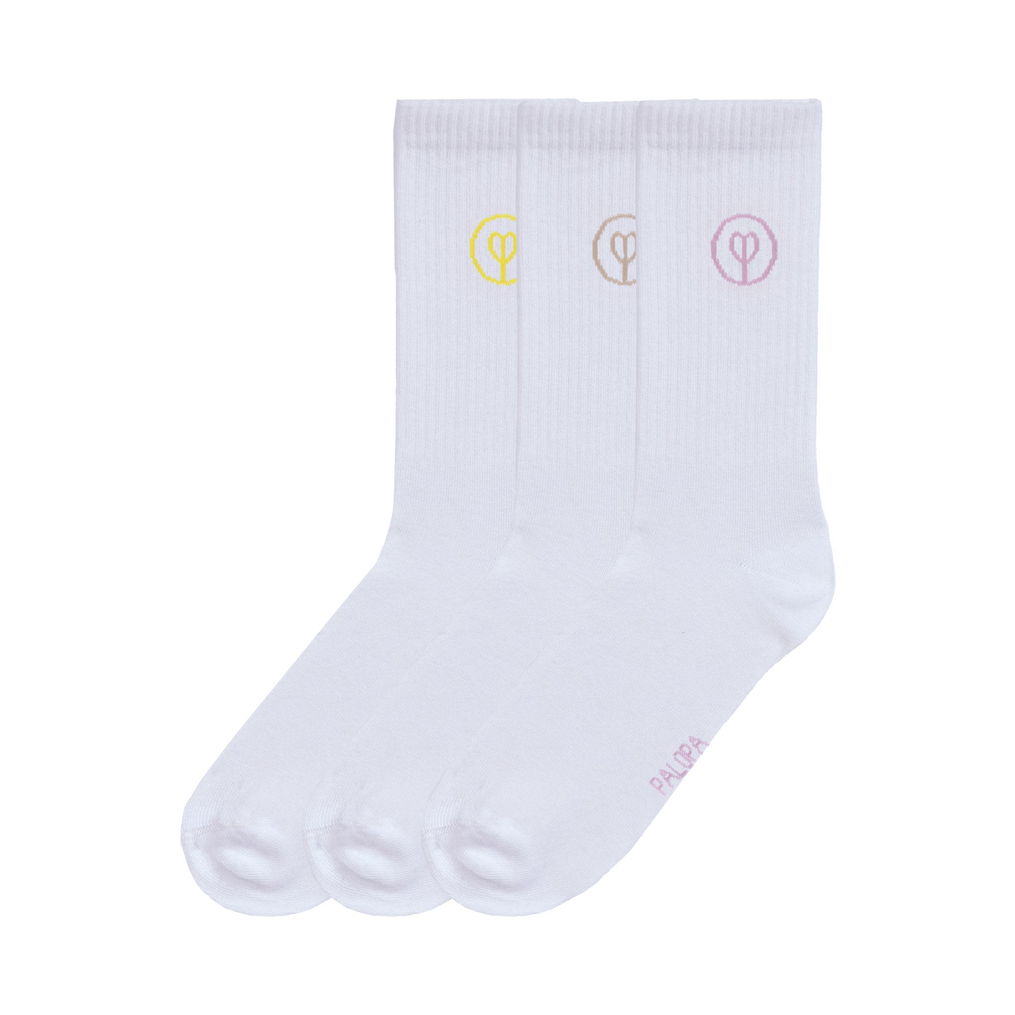 PALOPA Tennis Socken GOTS Logo Lemon Brown Orchid Socken für Hundebesitzer