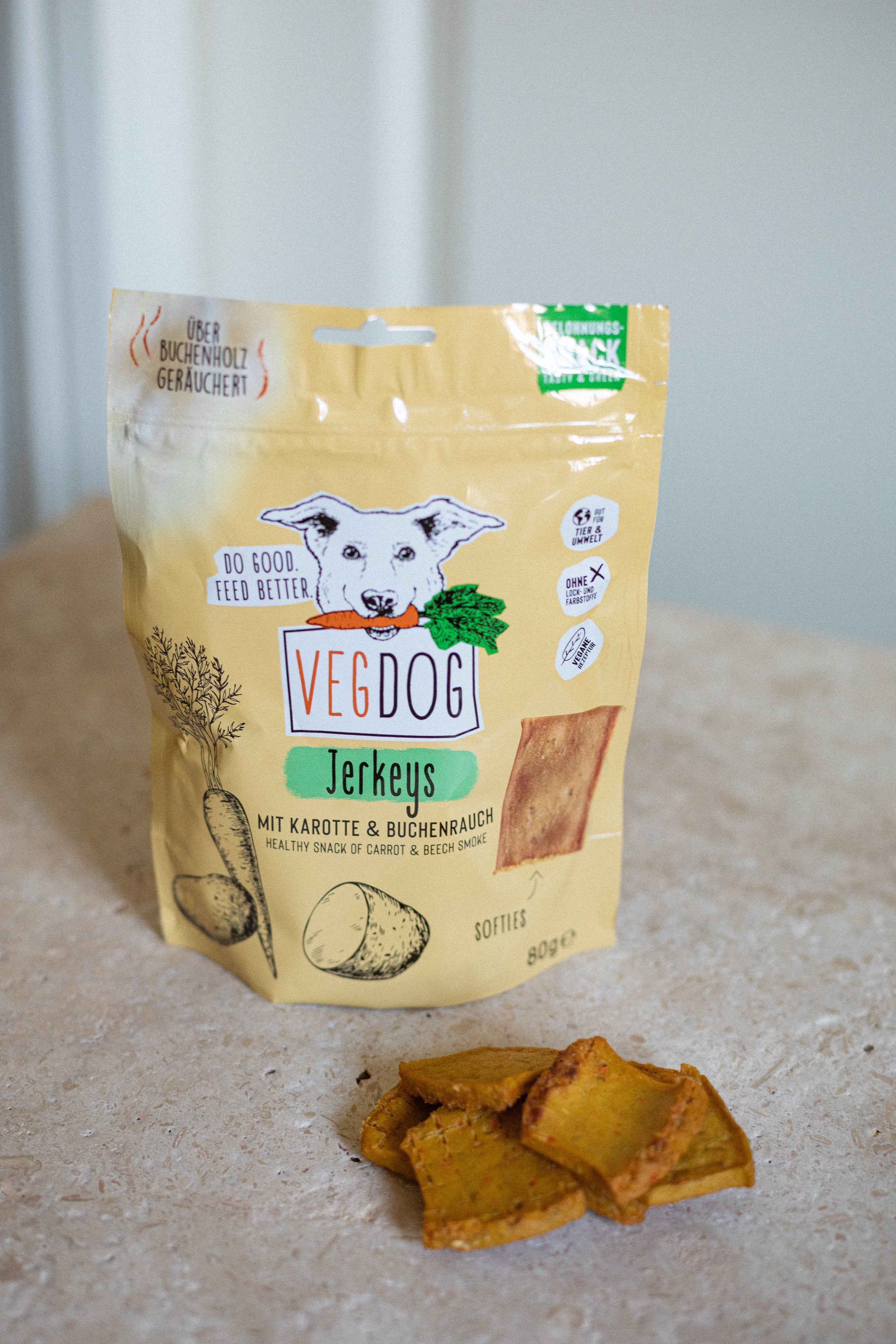 VEGDOG Jerkeys Hundesnacks vegan Hundeleckerlis vegan Hundeleckerlis für Allergiker