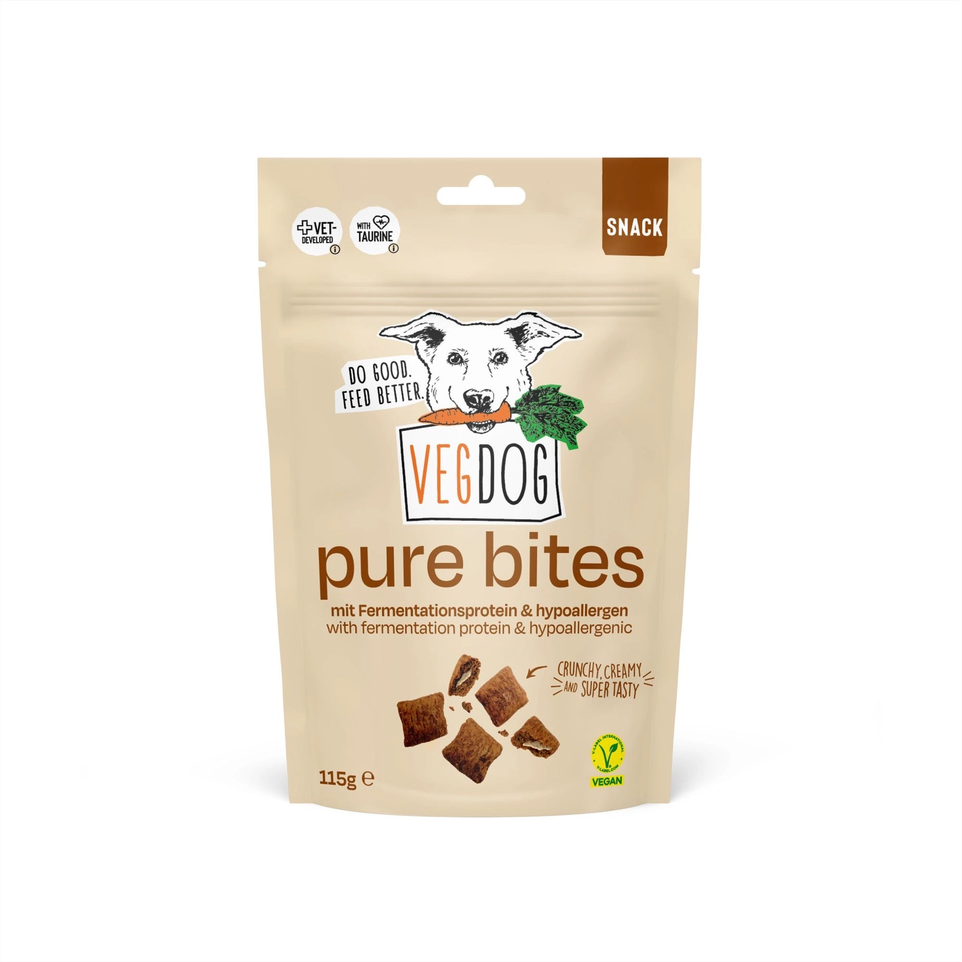 VEGDOG Pure Bites Vegane Hundesnacks Hundeleckerlis hypoallergen