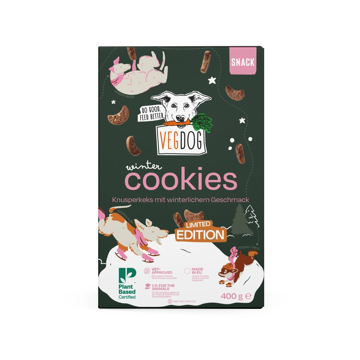VEGDOG WINTER COOKIES limited edition vegan Hundeleckerlis