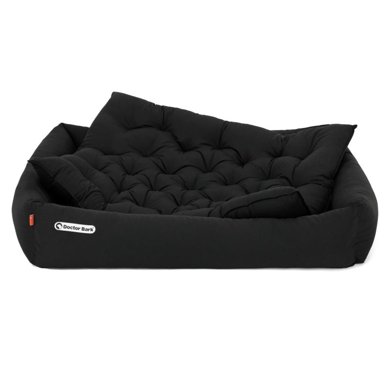 Doctor Bark Orthopädisches Hundebett Schwarz Hundekissen waschbar