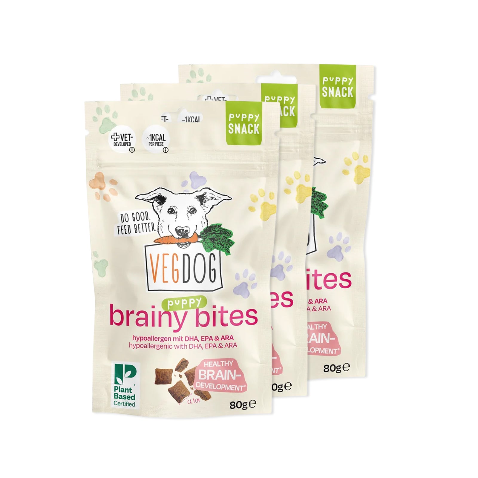 VEGDOG Bundle: 3 Brainy Bites Hundeleckerlis vegan