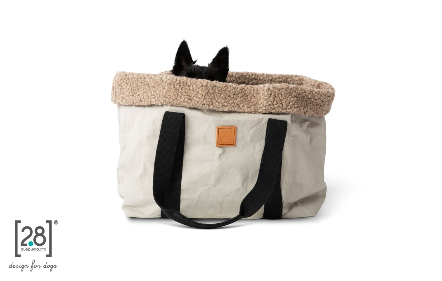 2.8 duepuntootto Dorothea Paper Dog Bag Grey Lining Boucle Wool Hundetasche