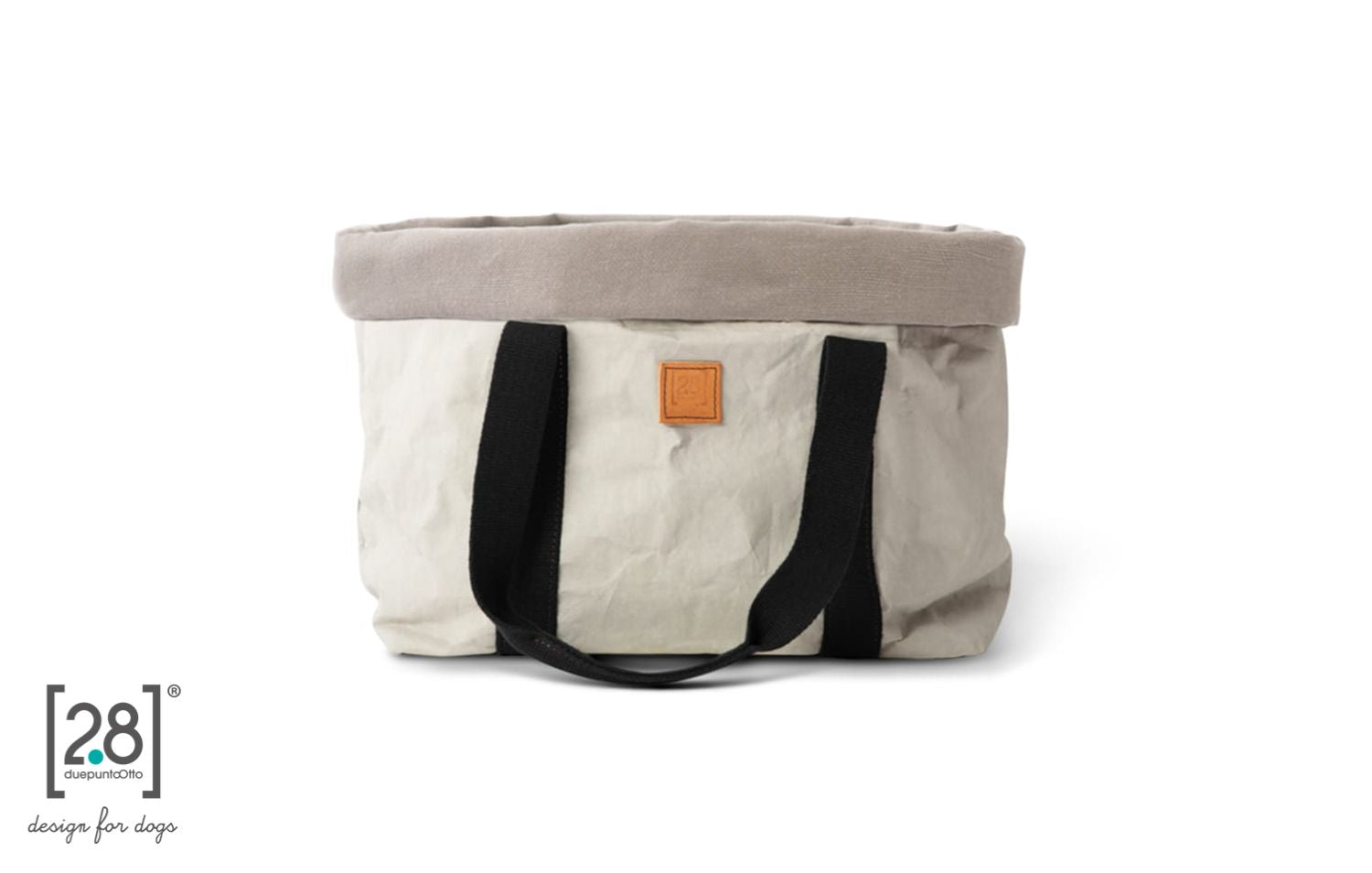 2.8 duepuntootto Dorothea Paper Dog Bag Grey Lining Canvas Hundetasche