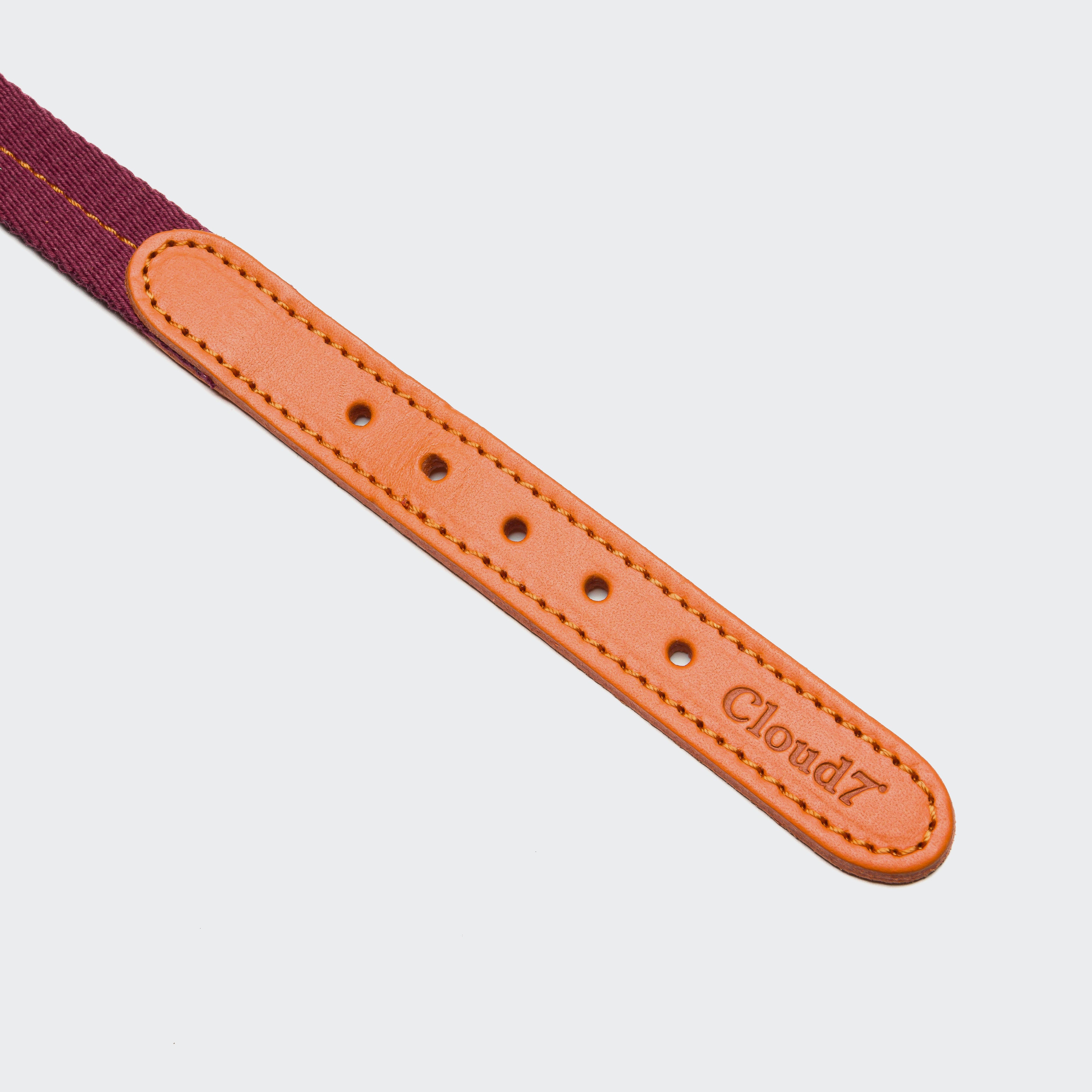 Cloud7 Hundehalsband Madeira Papaya Zweifarbiges Lederhalsband