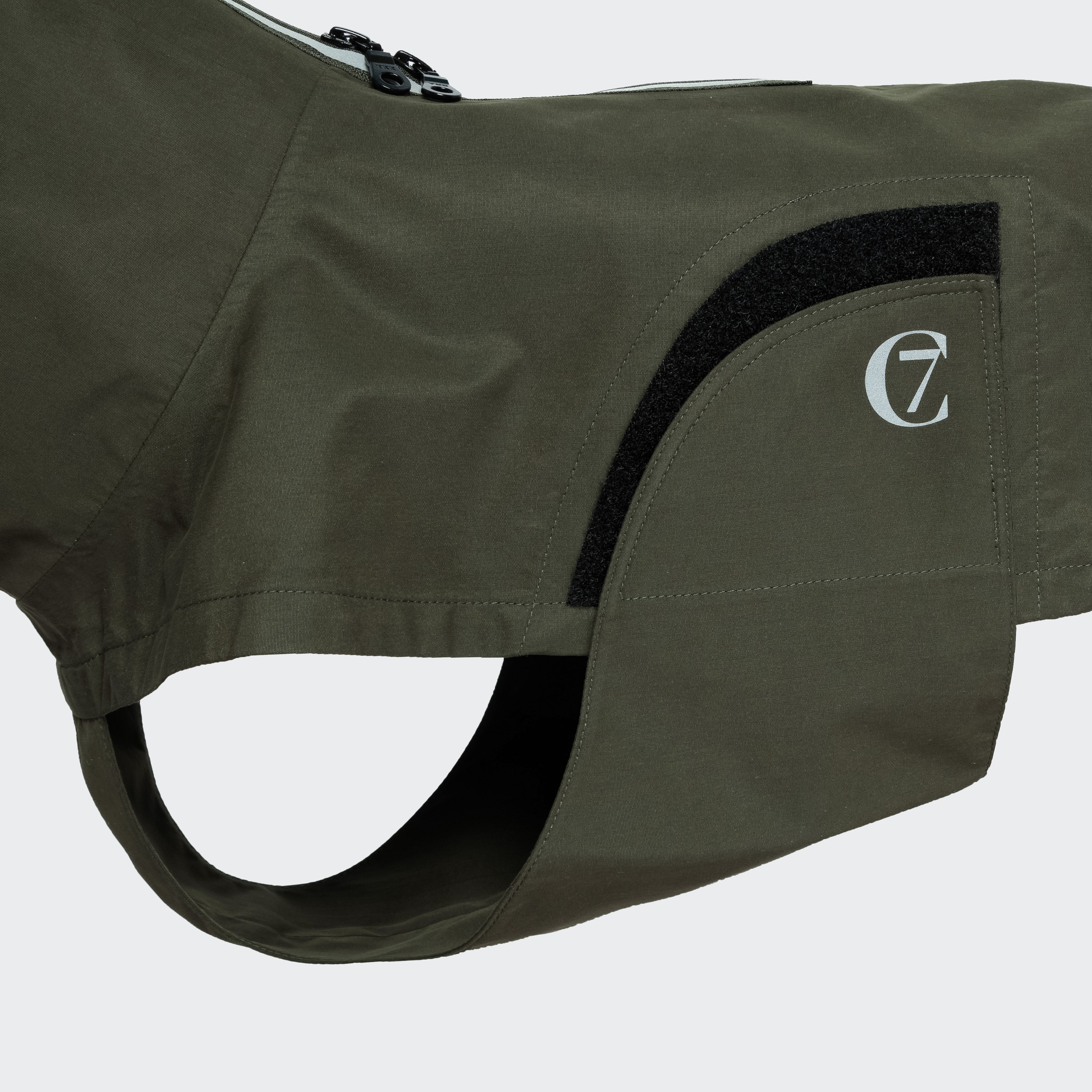 Cloud7 Hunderegenmantel FRANZÖSISCHE BULLDOGGE Dublin Dark Olive Regenmantel für Hunde