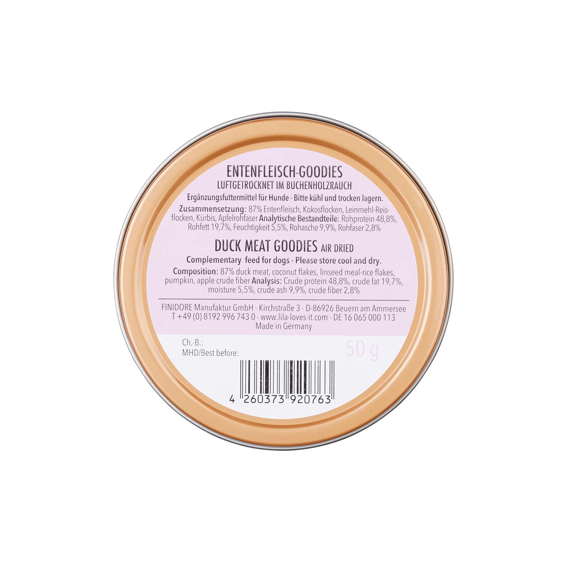LILA LOVES IT Entenfleisch Goodies 50 Gramm Leckerlidose Inhaltsstoffe