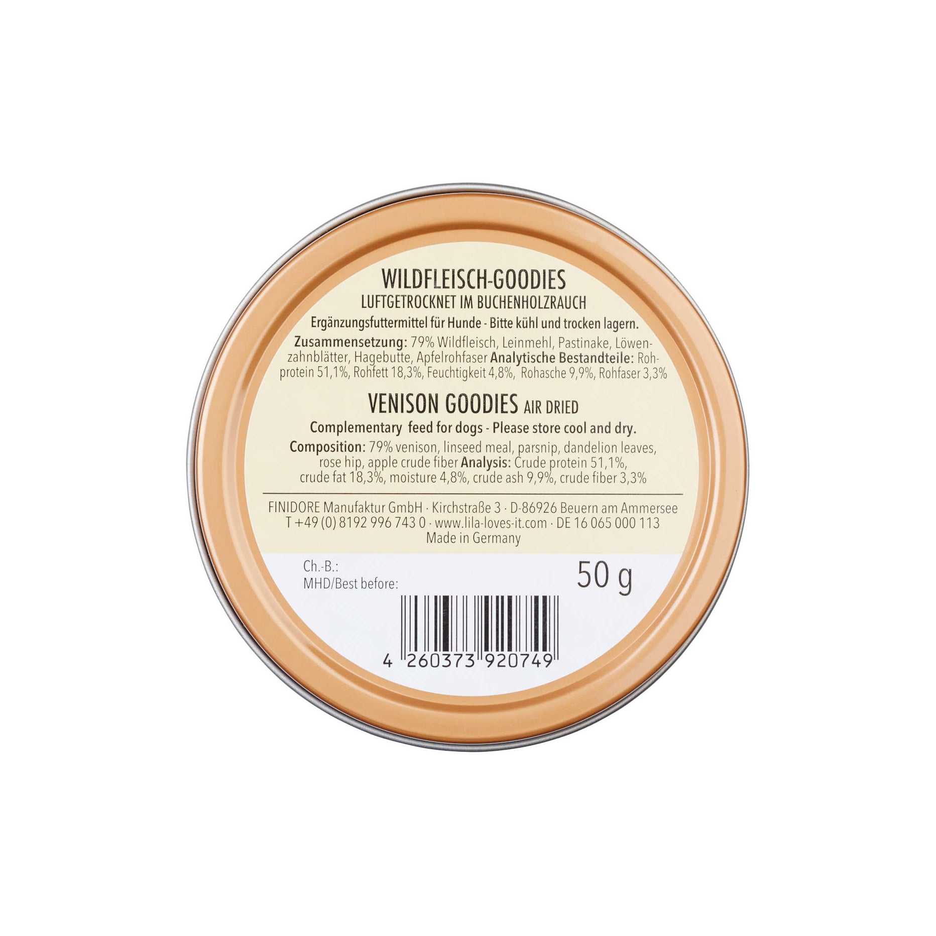 LILA LOVES IT Wildlfeisch Goodies 50 Gramm Leckerlidose Hundesnacks