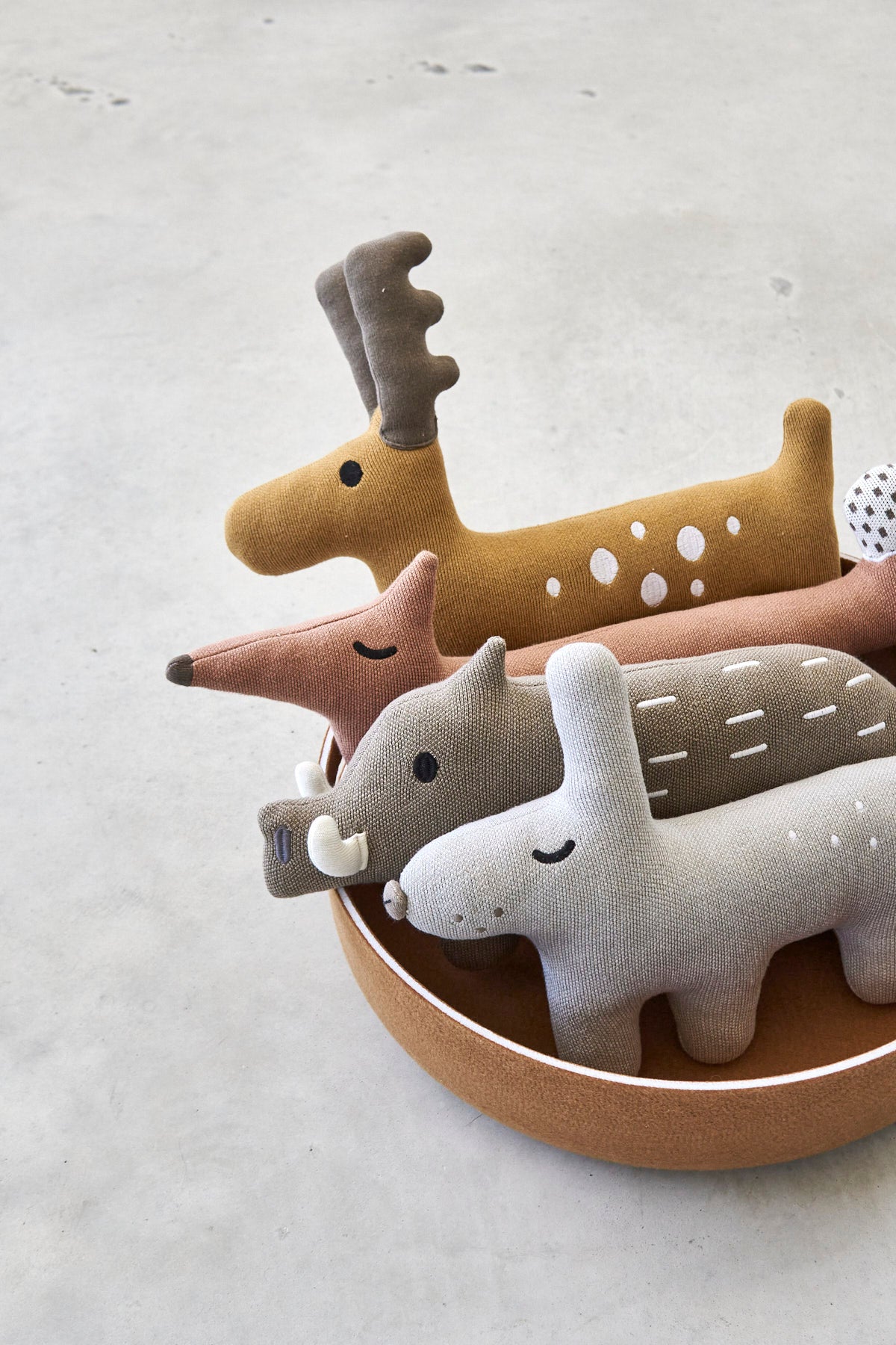 MiaCara Bosco Stofftier Reh Ocker Fuchs Ziegel Wildschwein Braun Hase grau Designer Hundespielzeug