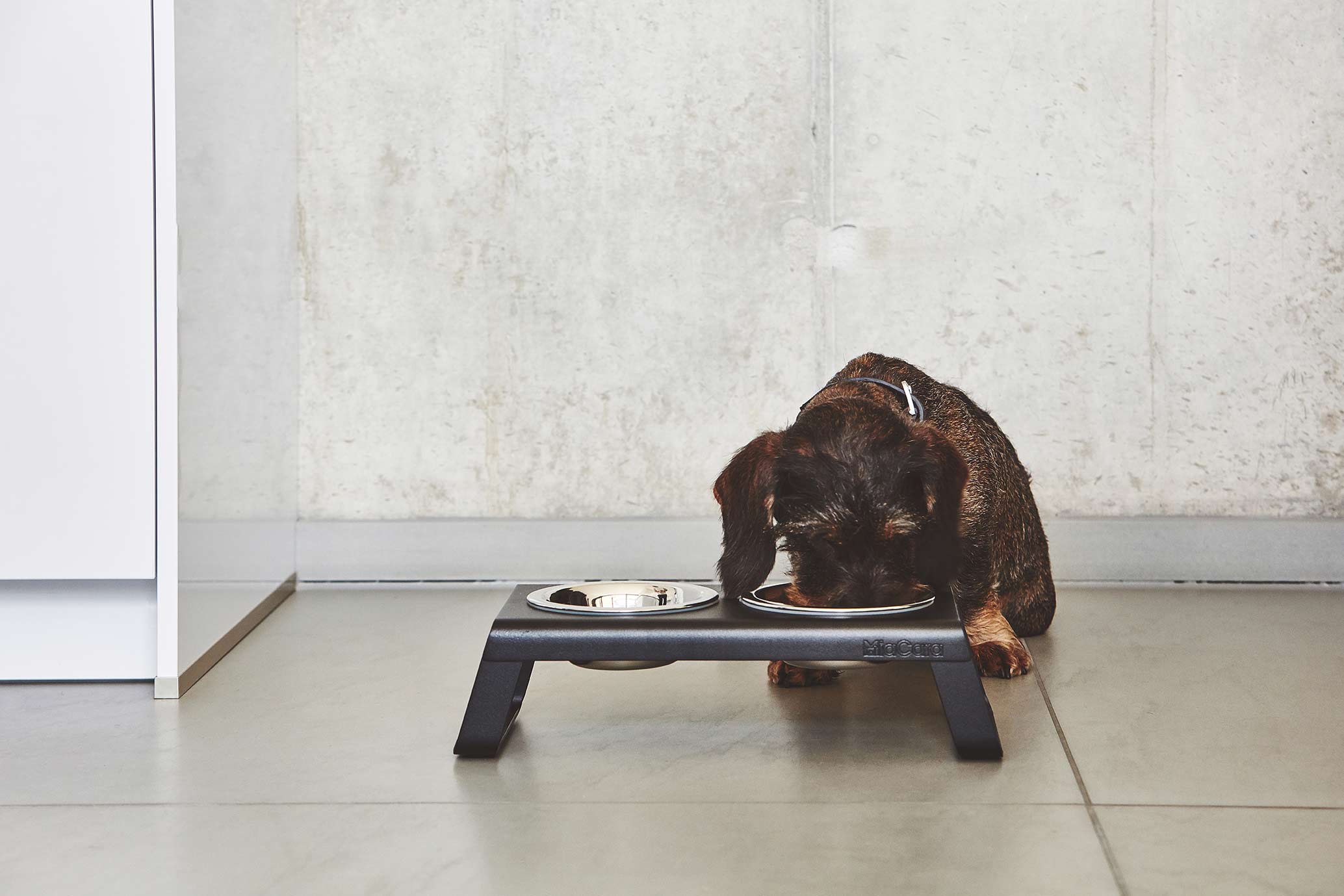 MiaCara Desco Napfständer Alu Schwarz S Hundenapf