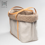2.8 duepuntootto ANNIE paper dog bag grey boucle wool Designer Hundereisetasche