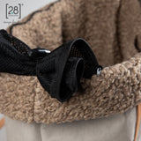2.8 duepuntootto ANNIE paper dog bag grey boucle wool graue Hundereisetasche mit Netz zum verschließen