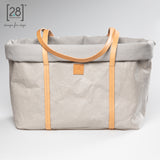 2.8 duepuntootto ANNIE paper dog bag grey canvas Hundereisetasche aus Papier