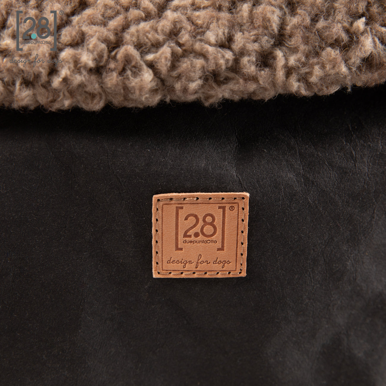 2.8 duepuntootto ANNIE Wax Paper Dog Bag Black Boucle Wool hochwertige Hundereisetasche