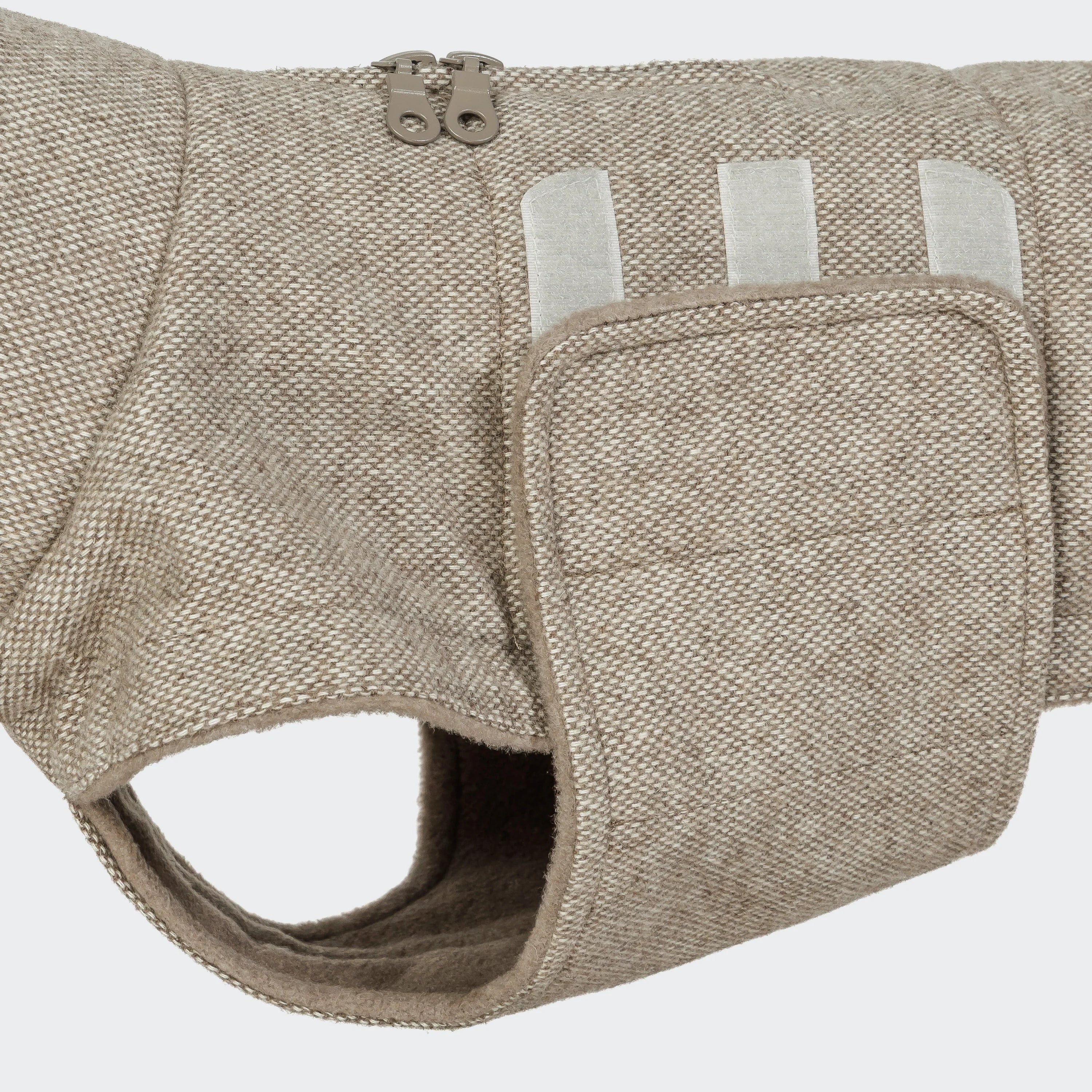 Cloud7 Hundemantel Brooklyn DACKEL Tweed Beige Hundewintermantel wasserabweisend
