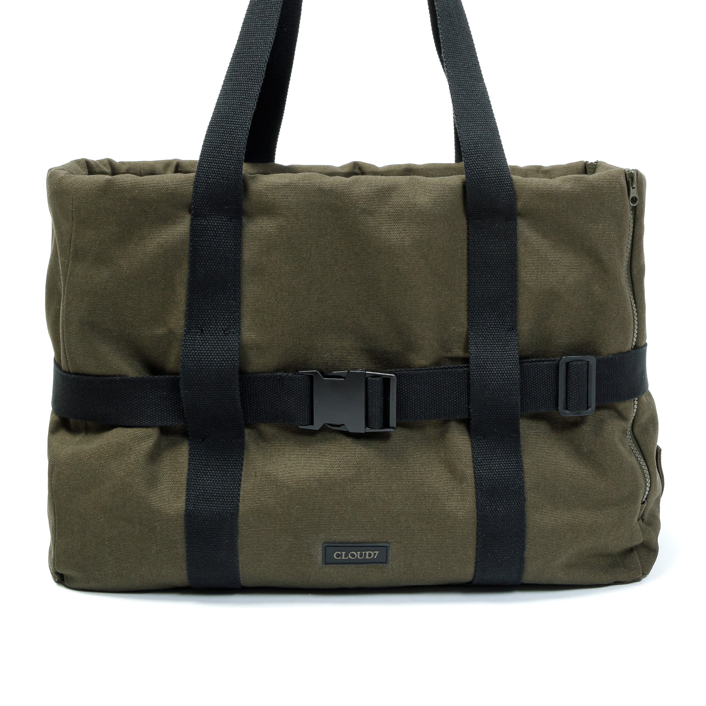 Cloud7 Hundetasche Turin Canvas Olive Hundetragetasche Dackel zum Umhängen