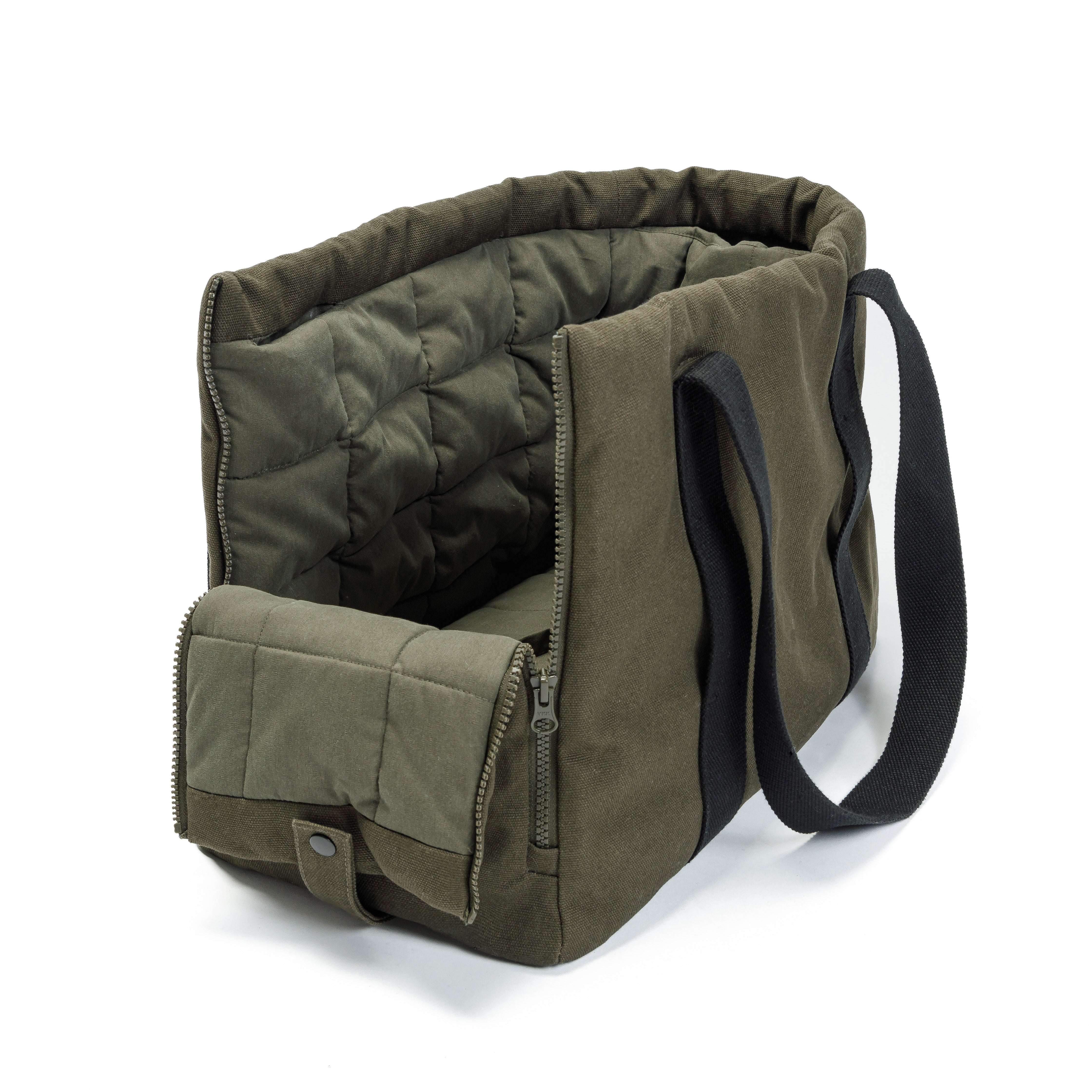 Cloud7 Hundetasche Turin Canvas Olive Tragetasche für Hunde zum Umhängen 