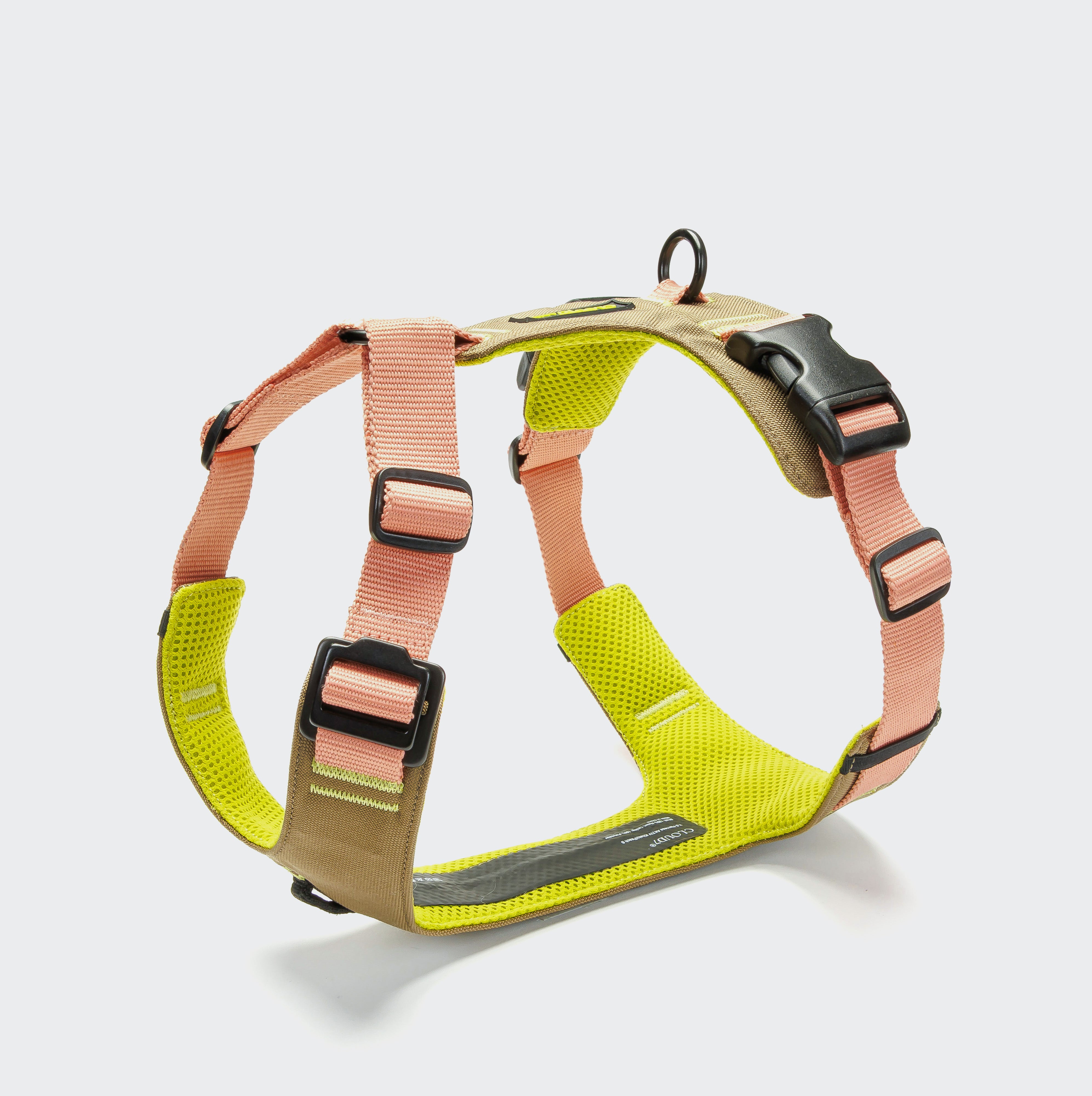 Cloud7 Y-2-Harness AKTIV Khaki / Peach Hundegeschirr Joggen mit Hund Sport mit Hund