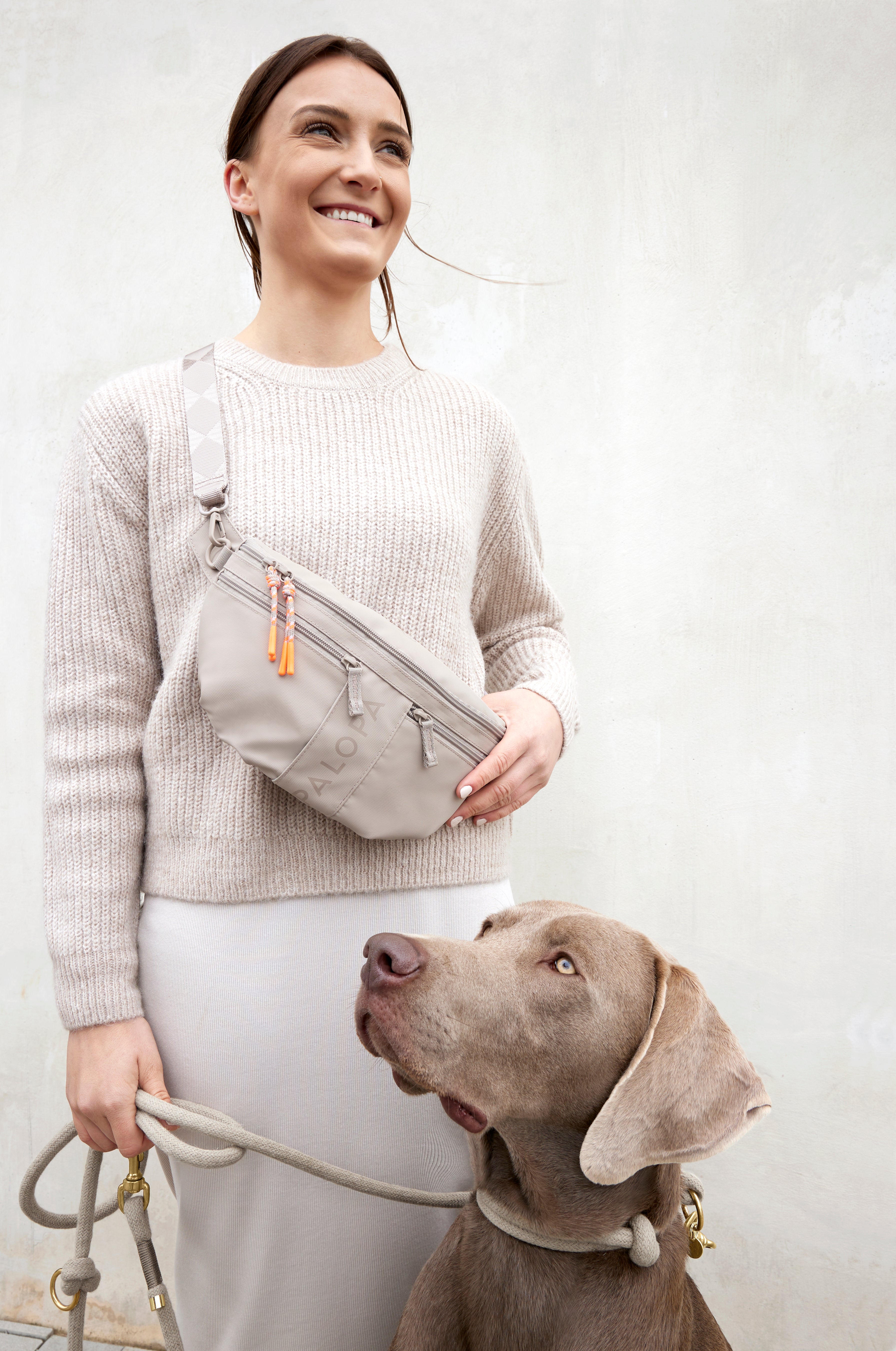 PALOPA Hunde Leckerlibeutel Emma Taupe Bauchtasche