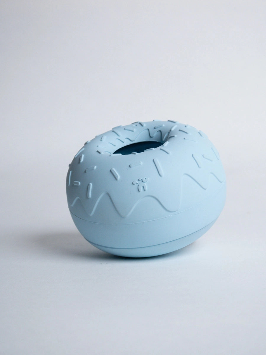 INOOKO Yoomy Donut Beschäftigungsspielzeug Himmelblau Schlecknapf für Hunde