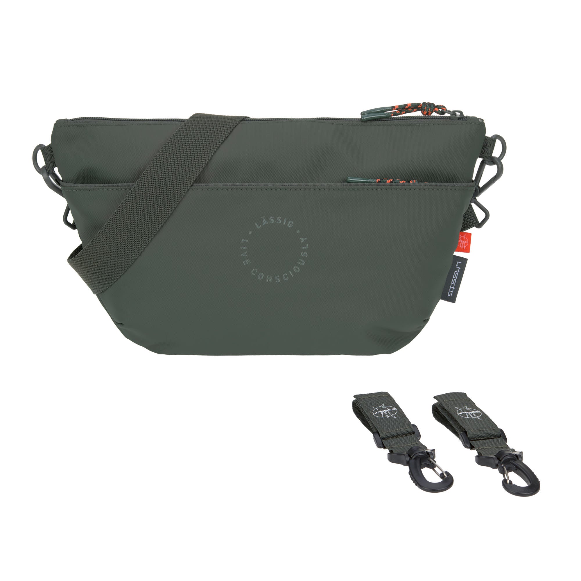 LÄSSIG Organizer Bum Bag Dunkelgrün Umhängetasche Crossbody Bag Hund 