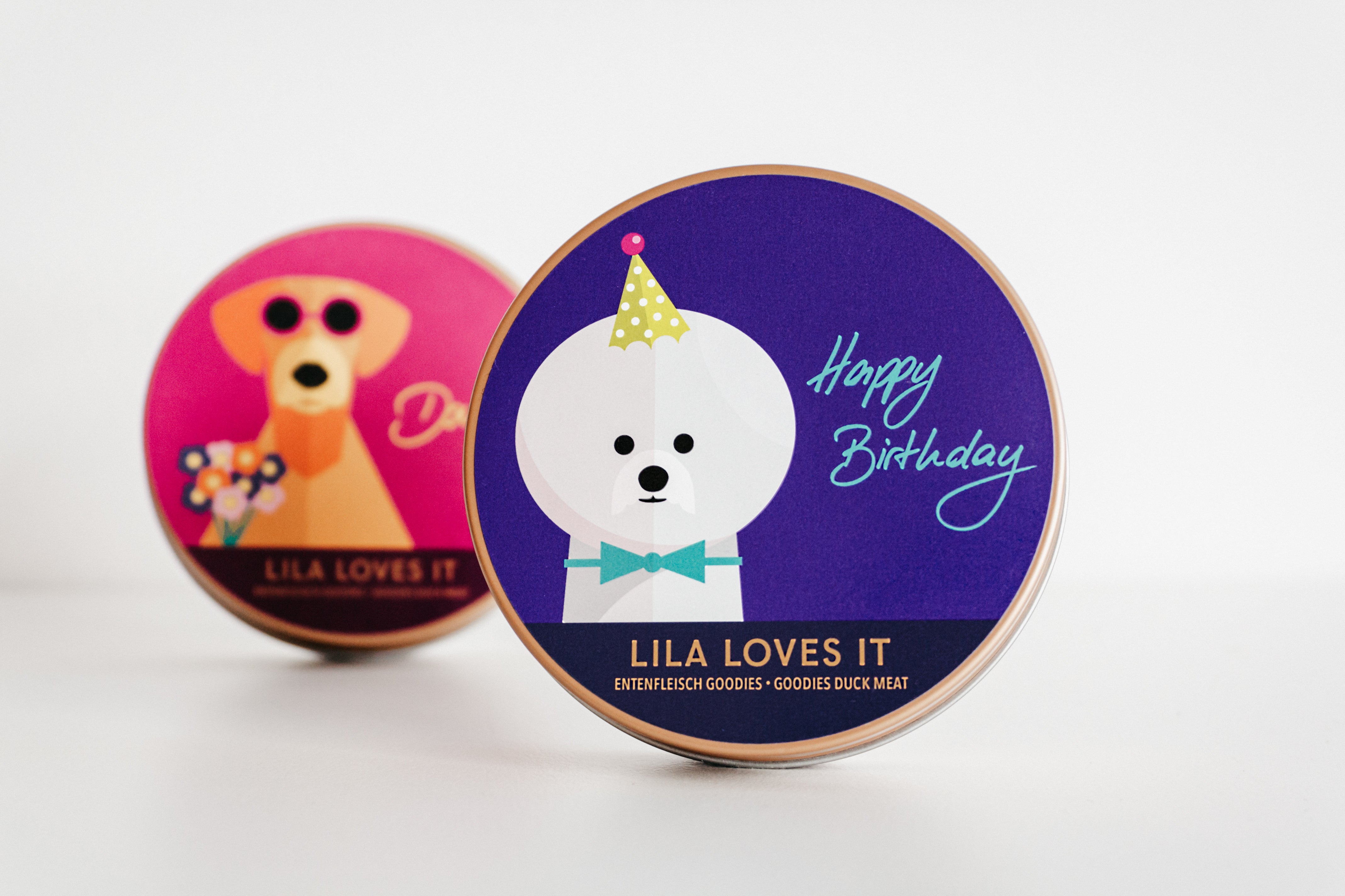 LILA LOVES IT Geschenk Goodies Danke Happy Birthday Ente Hundeleckerli