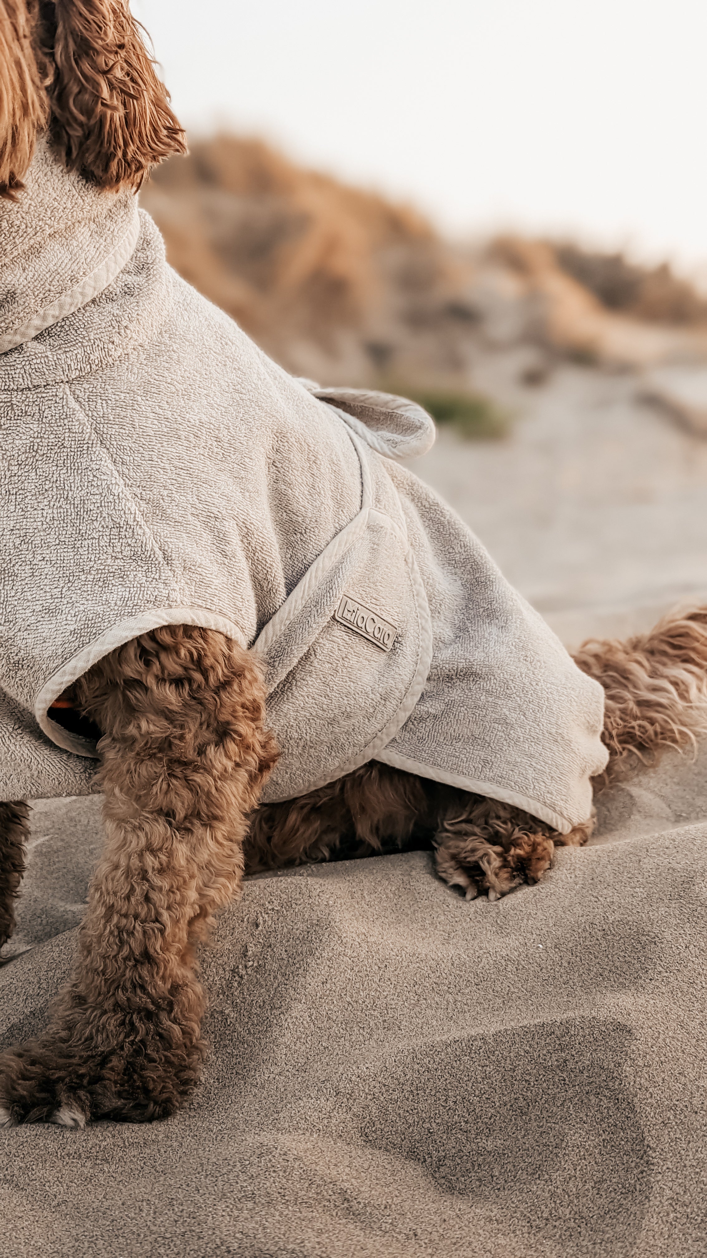 MiaCara Bagno Hundebademantel Greige Bademantel Handtuch für Hunde Fellpflege