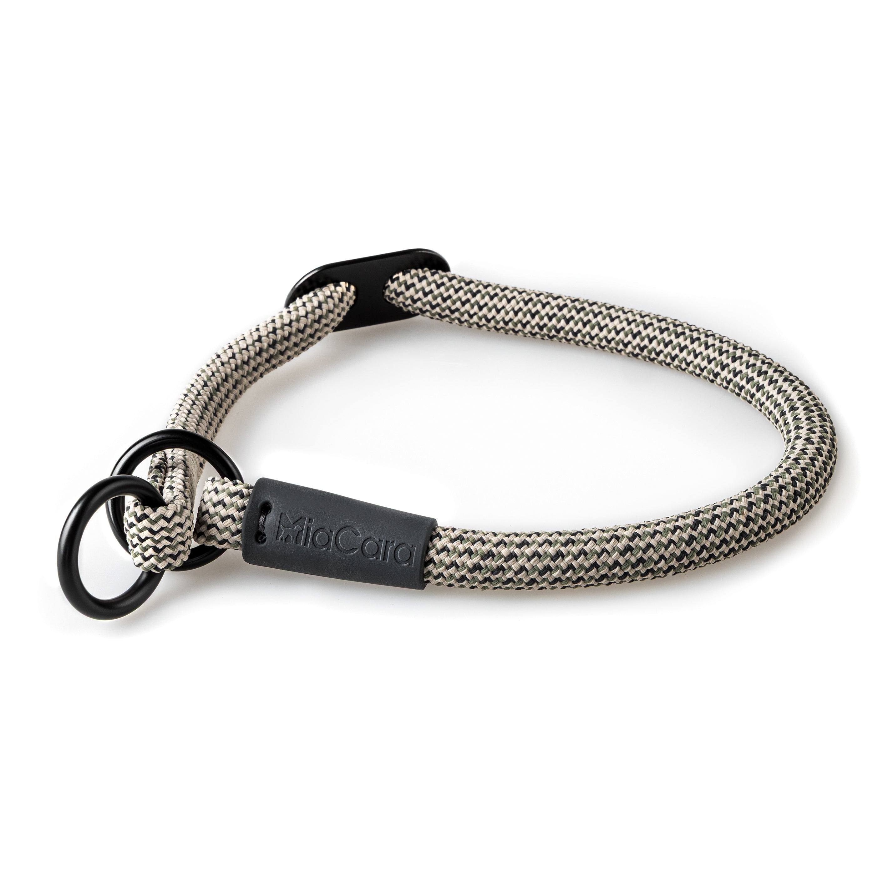 MiaCara Monza Zugstopp Halsband Asphalt Greige Grolive Hundehalsband robust verstellbar Hundespaziergang