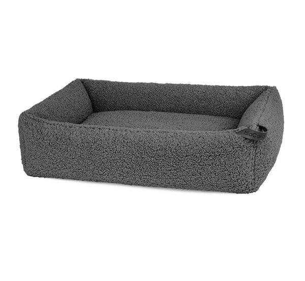 MiaCara Senso Box-Bett Graphit flauschiges Hundebett mit Rand