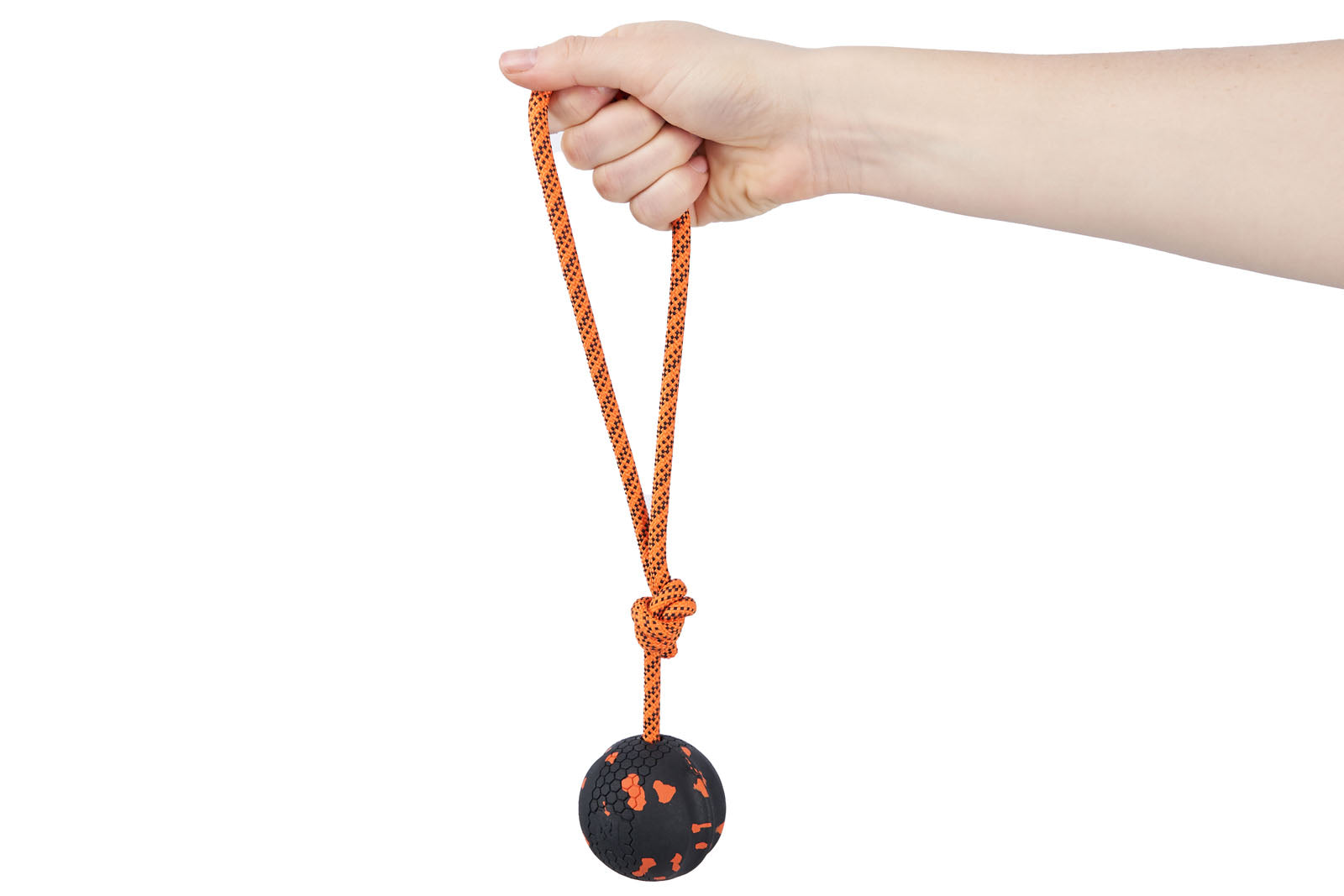 Non-stop dogwear® Dog Ball on Rope Ball mit Seil für Hunde Hundespielzeug
