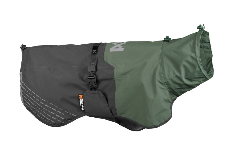 Non-stop dogwear® Fjord Raincoat Green / Gray Hunderegenmantel