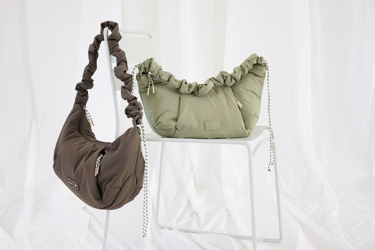 PALOPA Hunde Crossbody Bum Bag Panio Crinkled Chocolate Pale Olive Gassitasche Crossbody