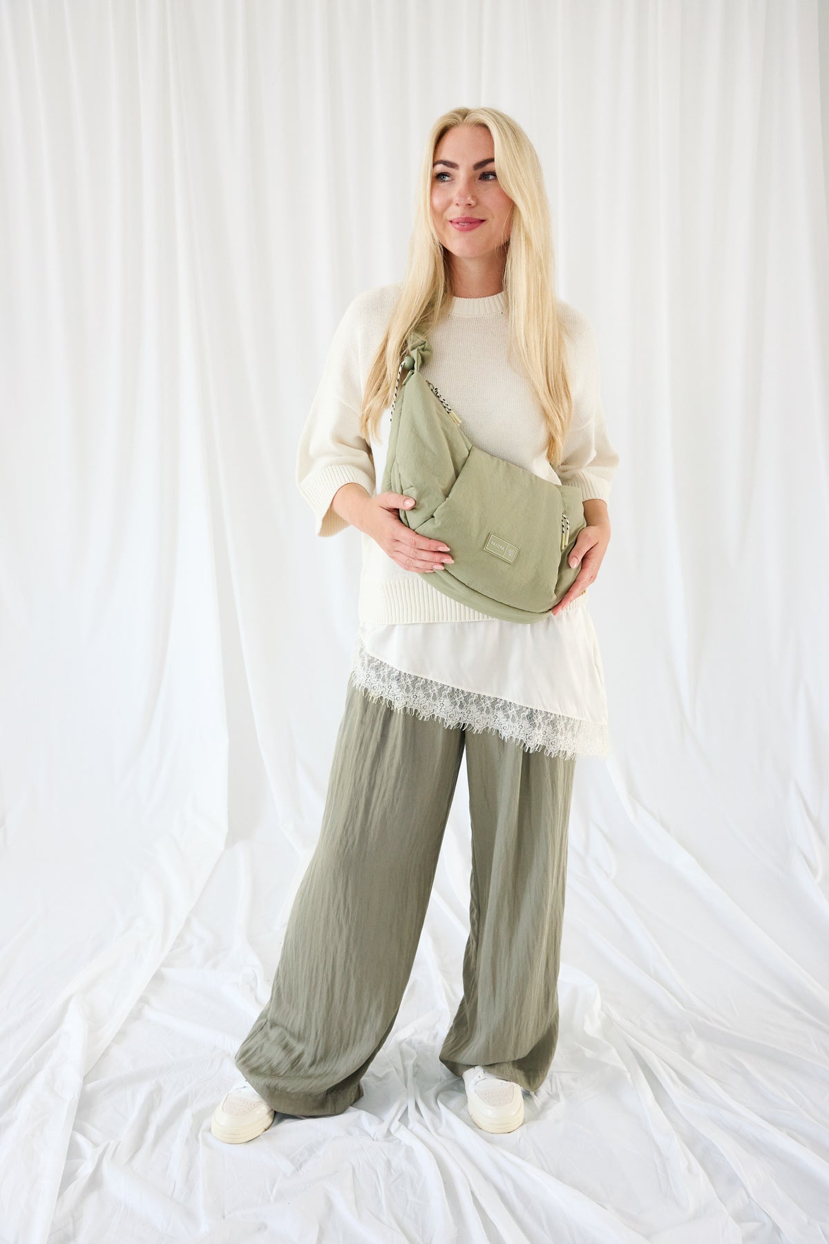 PALOPA Hunde Crossbody Bum Bag Panio Crinkled Pale Olive Gassitasche zum Umhängen