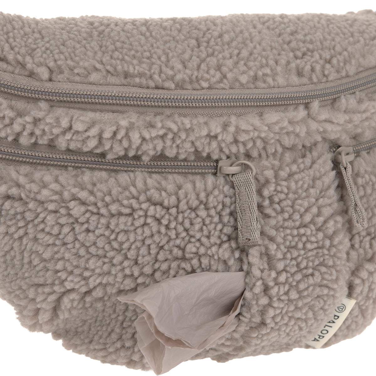 PALOPA Hunde Leckerlibeutel Emma Teddy-Fleece Taupe Snacktasche