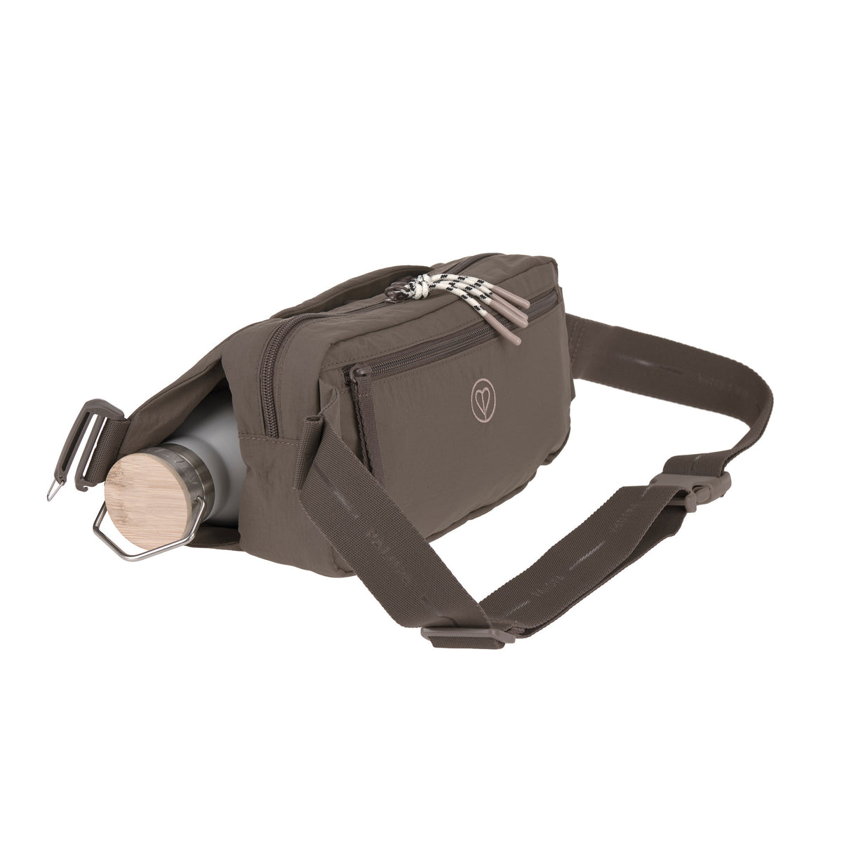 PALOPA Hunde Leckerlibeutel Nerki Crinkled Chocolate Gassitasche mit Flaschenhalter