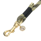 PALOPA Hundeleine geflochten Willa Schwarz Oliv Tauleine mit goldenem Karabiner