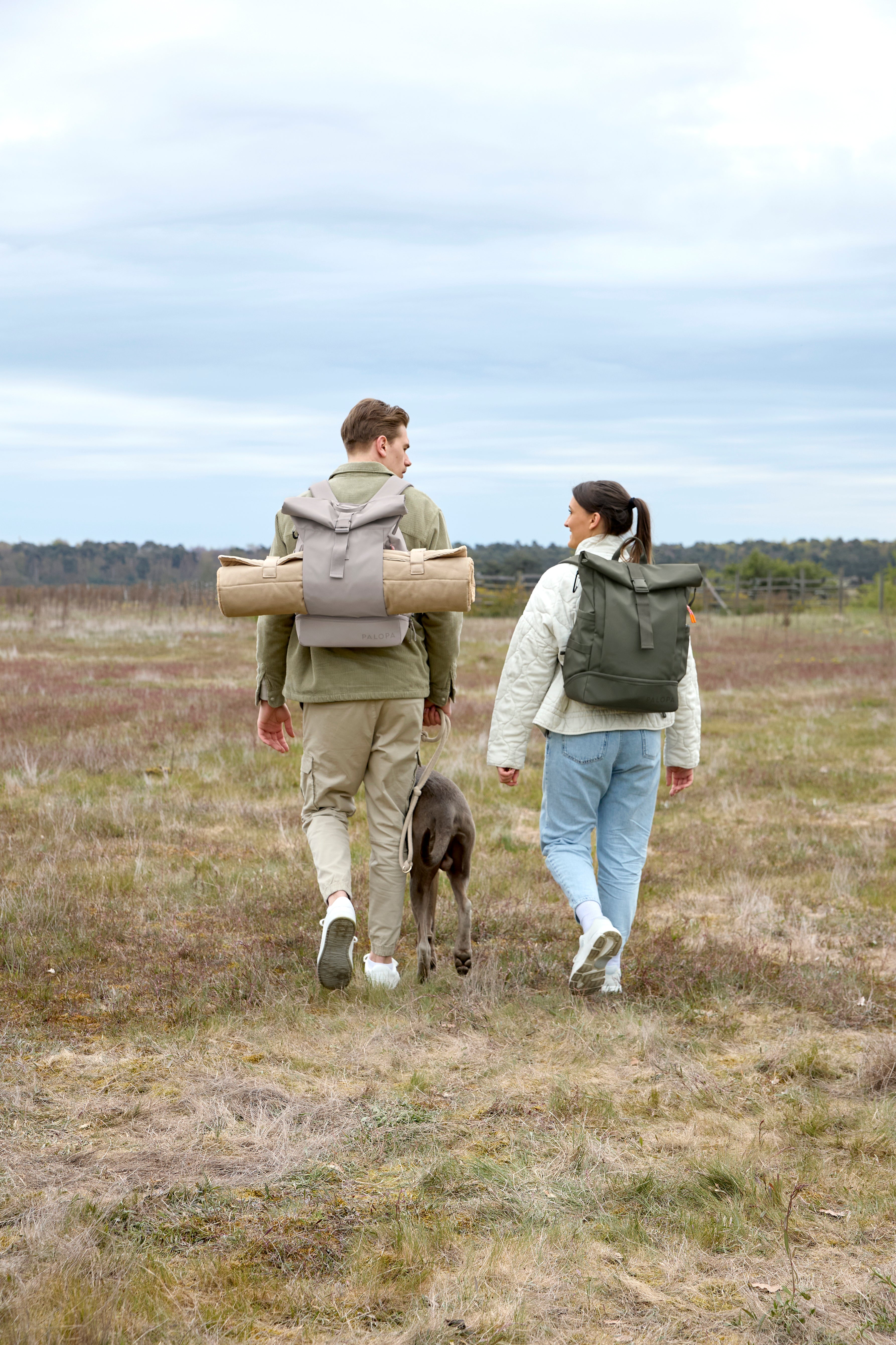 PALOPA Rucksack Rolltop Yoska Dunkelgrün Taupe