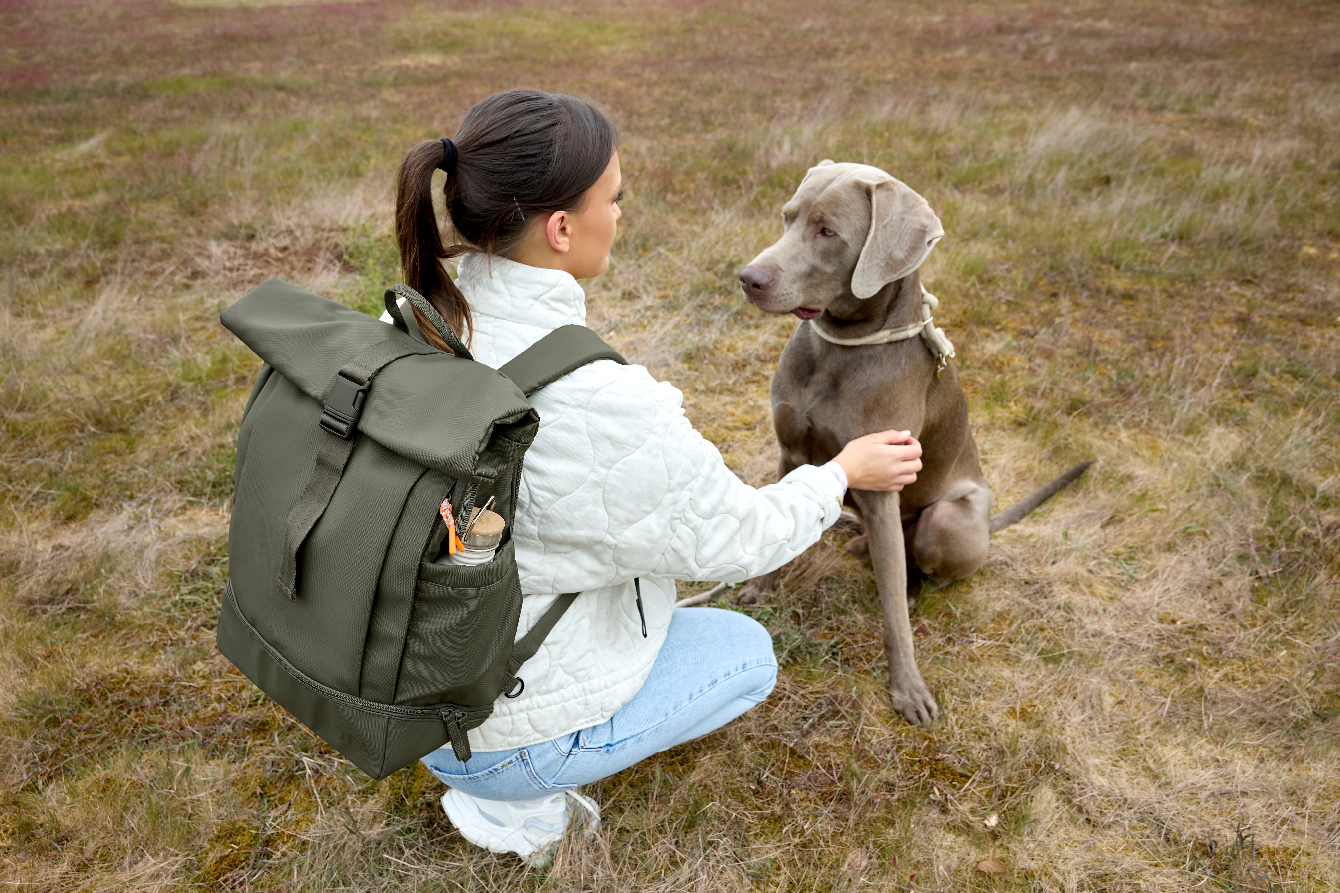 PALOPA Rucksack Rolltop Yoska Dunkelgrün Wanderrucksack wasserdicht