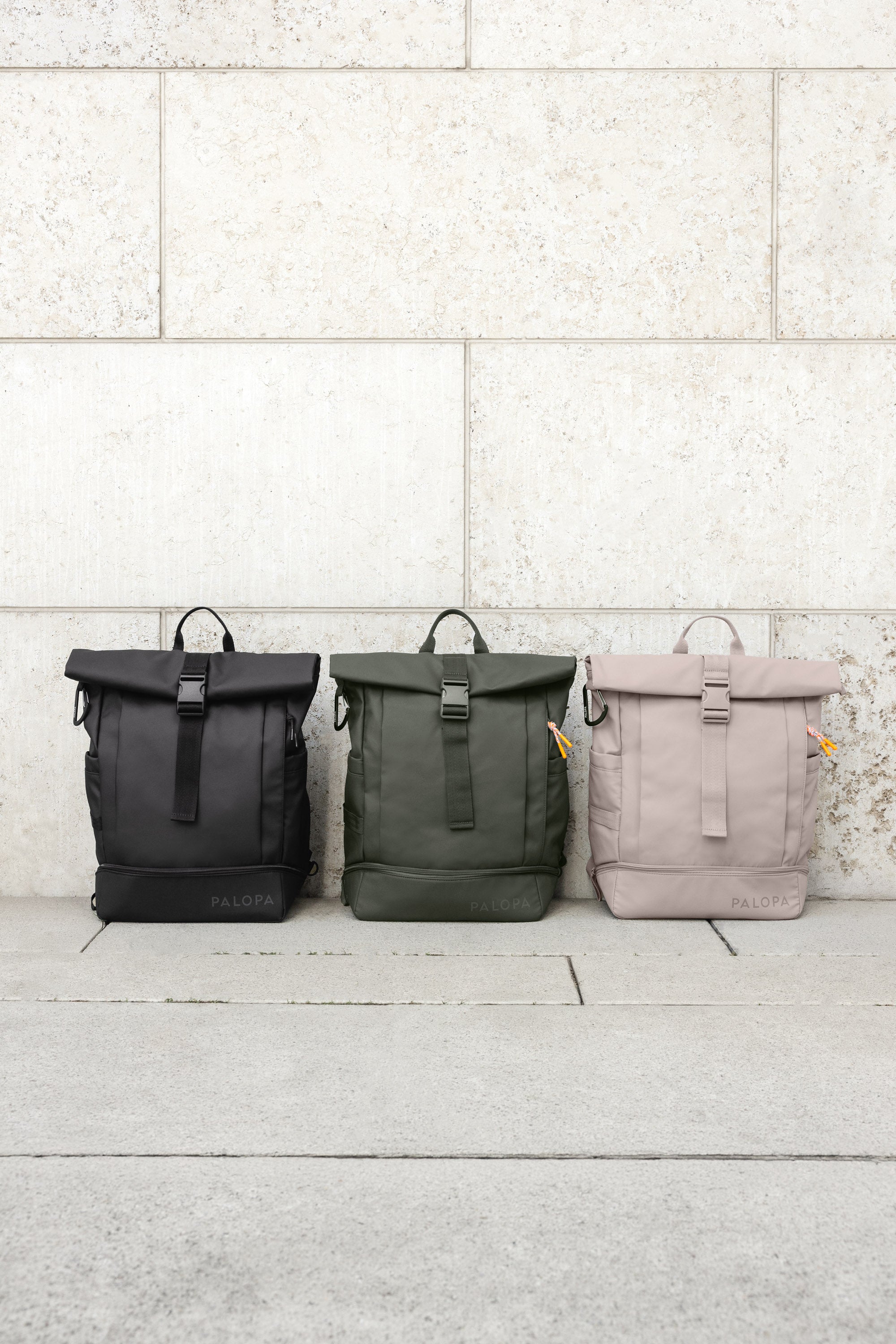 PALOPA Rucksack Rolltop Yoska Schwarz Outdoor Ausrüstung