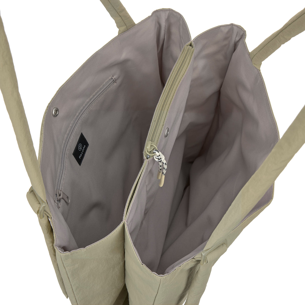 PALOPA Shopper Bag Torbi Crinkled Pale Olive Shopper mit Fächern