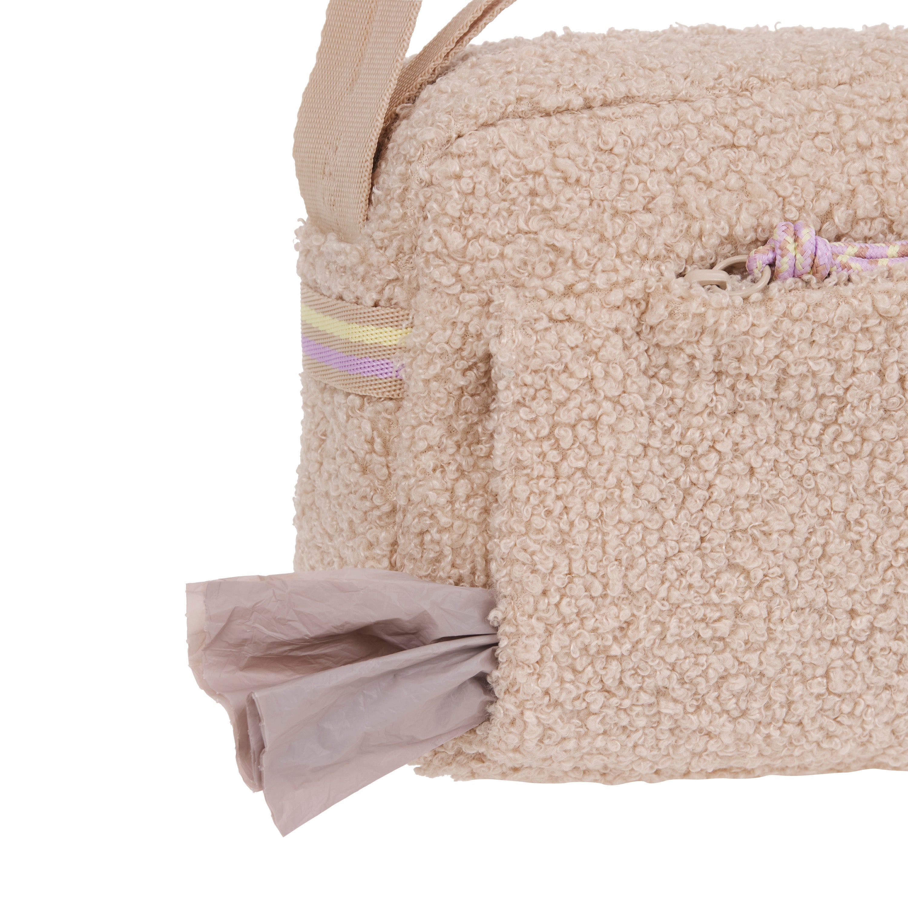 PALOPA Square Bag Noka Teddy-Fleece Beige - Limited Edition Tasche für unterwegs Teddyplüsch 