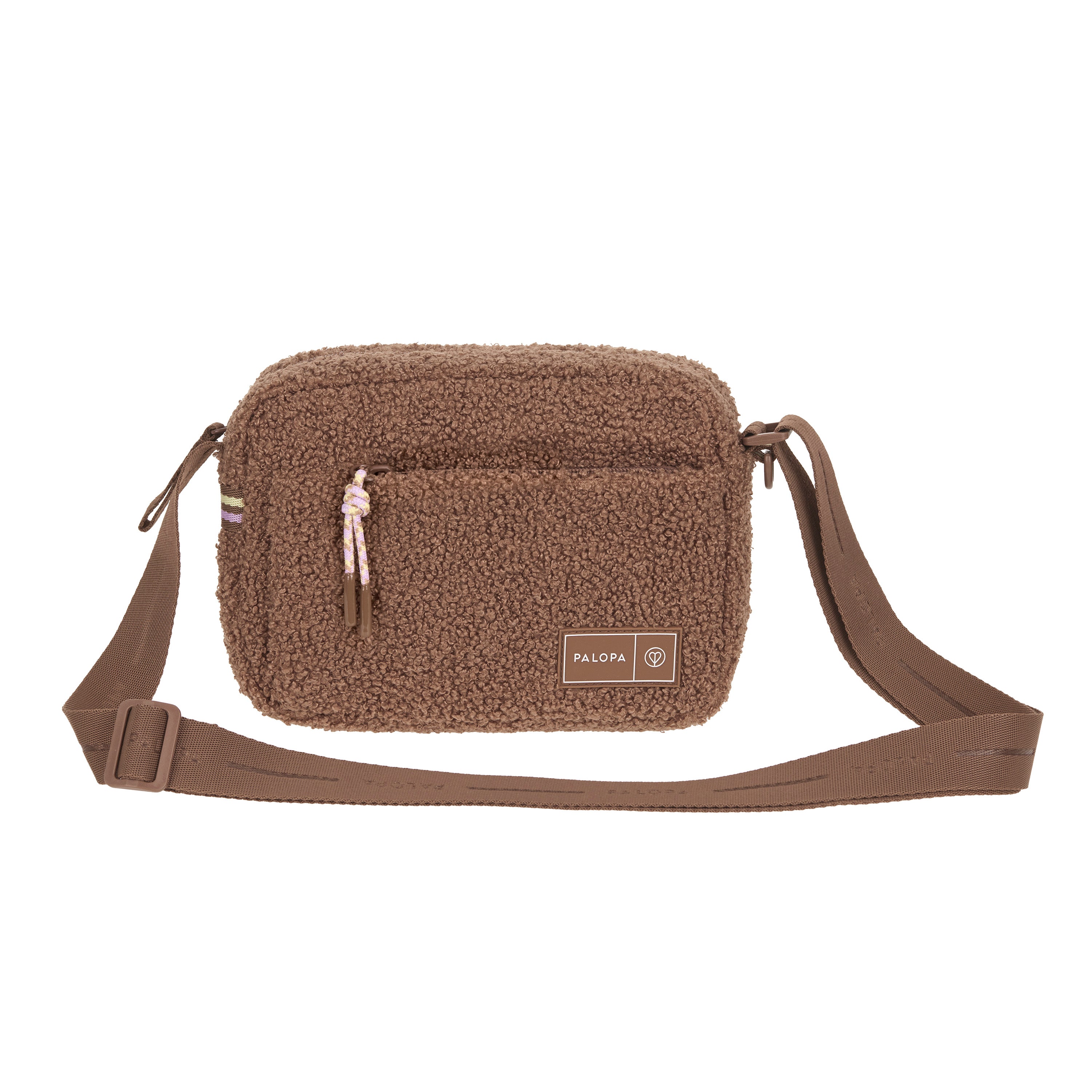 PALOPA Square Bag Noka Teddy-Fleece Brown - Limited Edition Leckerlitasche zum Umhängen Hund Bouclé Teddyplüsch 