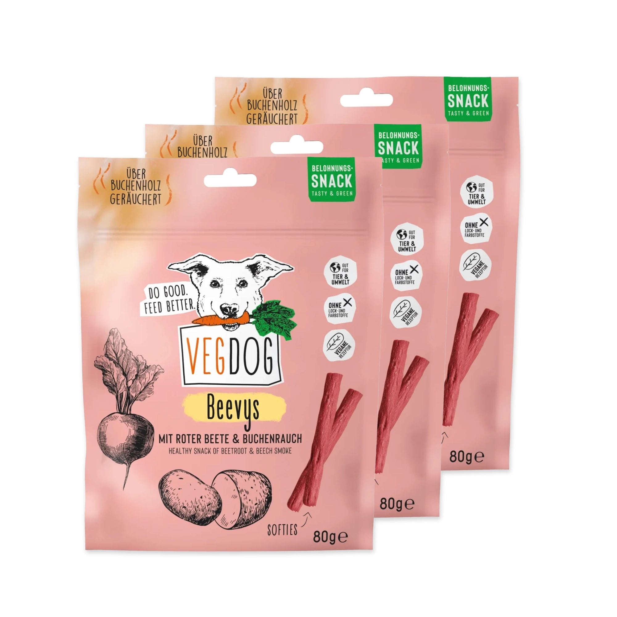 Set VEGDOG Beevys Hundesnack vegan Hundeleckerlis vegan Hundesnack gesund