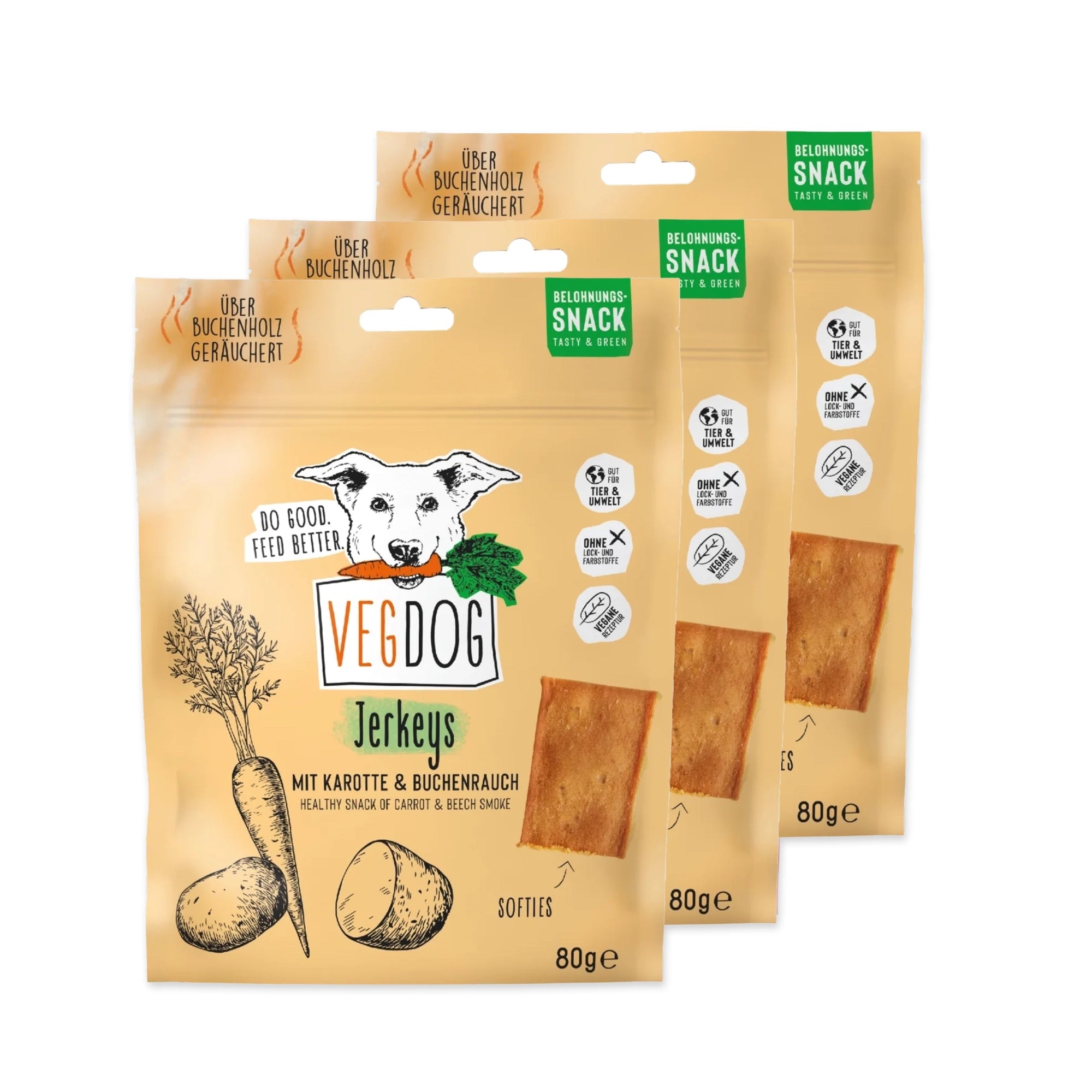 Set VEGDOG Jerkeys Hundesnack Hundeleckerli Vegan Hundefutter vegan