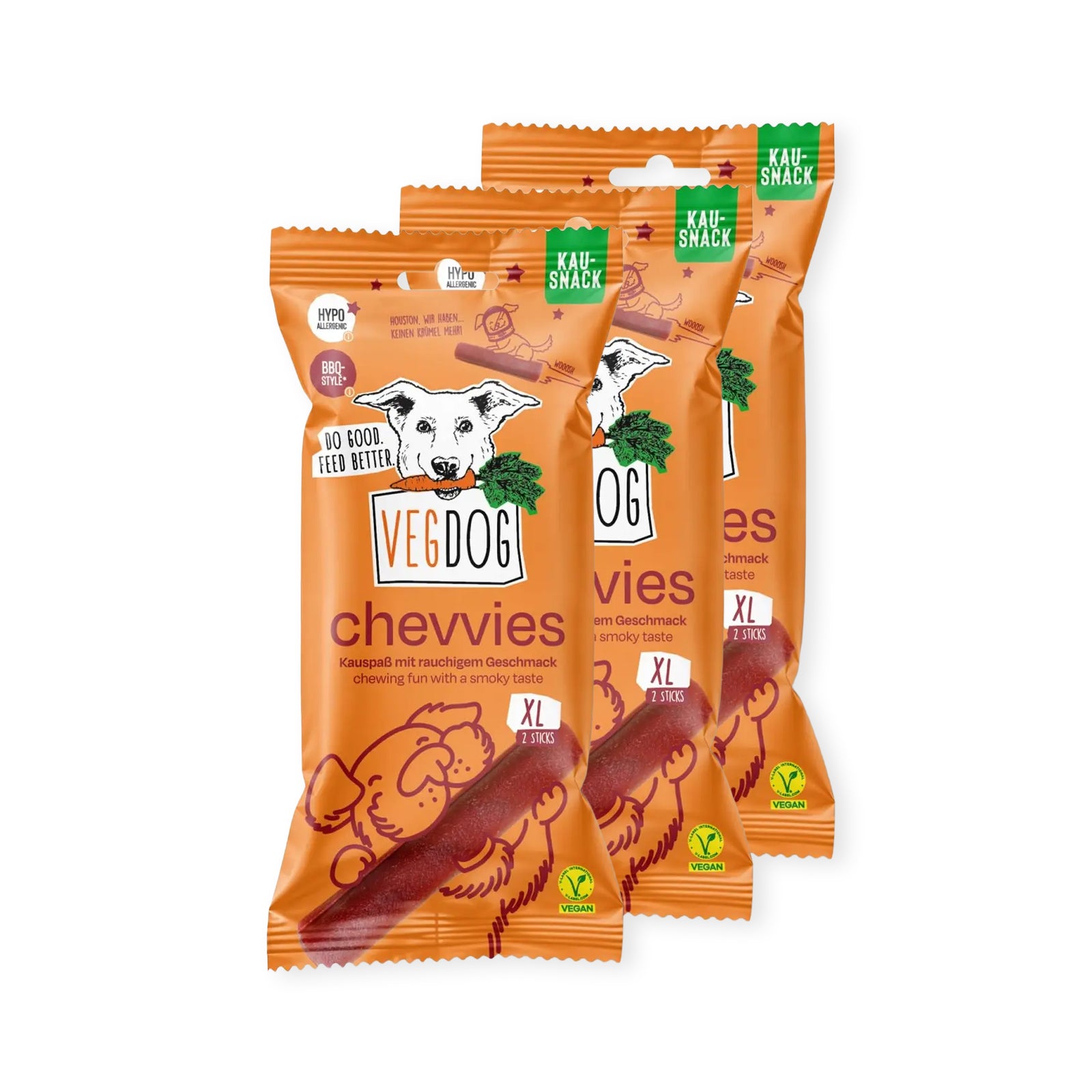 VEGDOG Chevvies XL Vegane Kaustange für Hunde Bundle