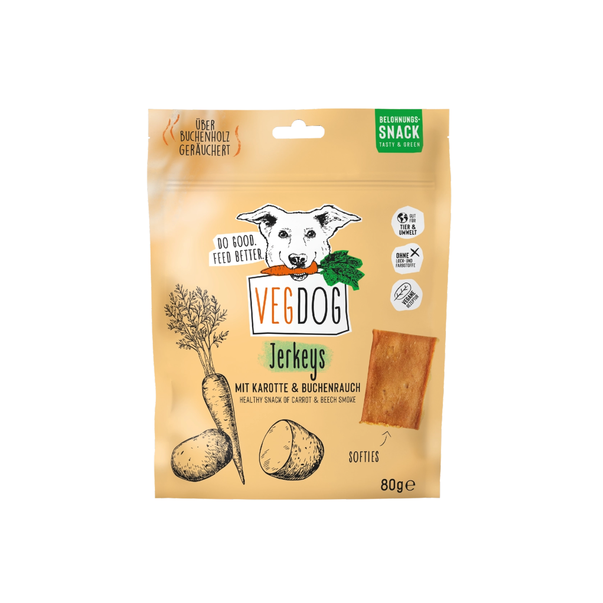 VEGDOG Jerkeys Hundesnack Hundeleckerli Vegan Hundefutter Vegan