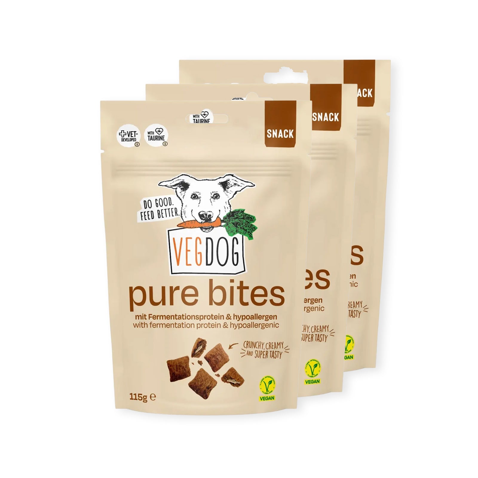 VEGDOG Pure BItes Vegane Hundesnacks Hundeleckerlis hypoallergen Bundle