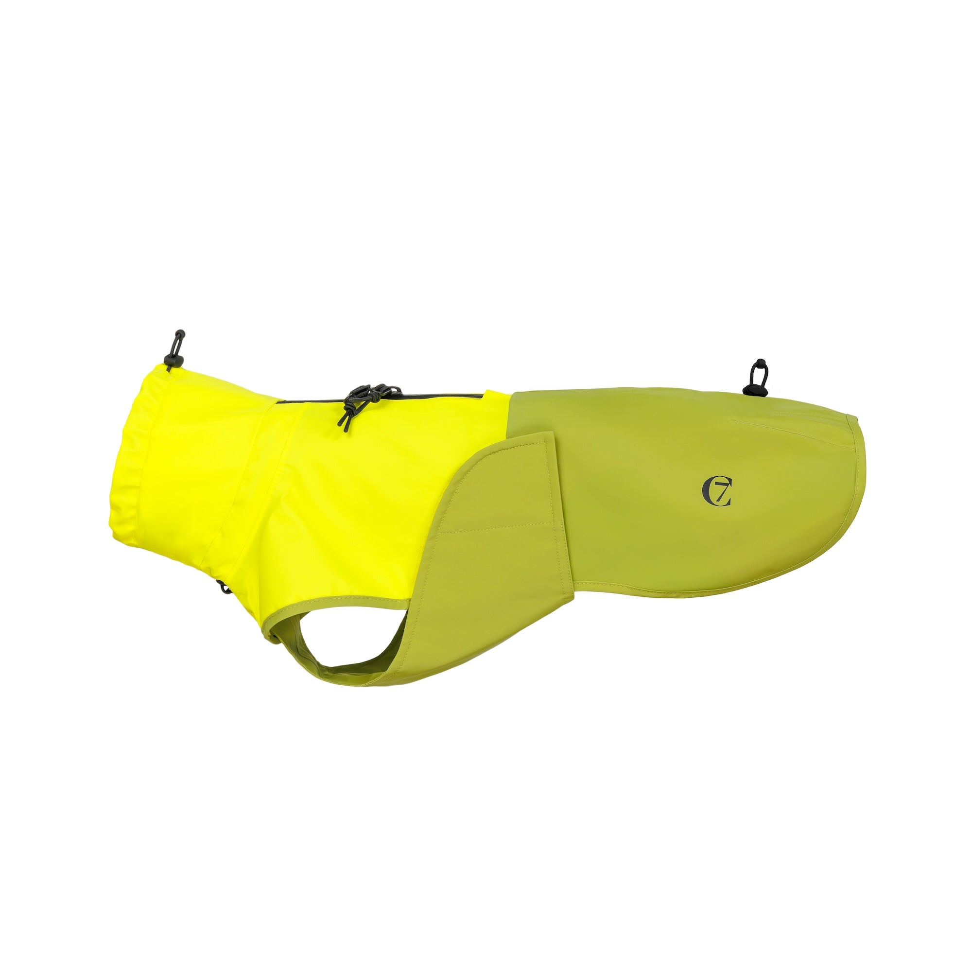 Cloud7 Hunderegenmantel Dackel Aktiv Neon Green Light Olive Dackelmantel wasserabweisend