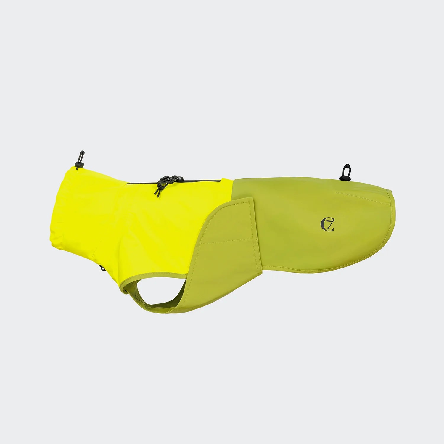 Cloud7 Hunderegenmantel Dackel Aktiv Neon Green Light Olive Warmer Mantel für Dackel